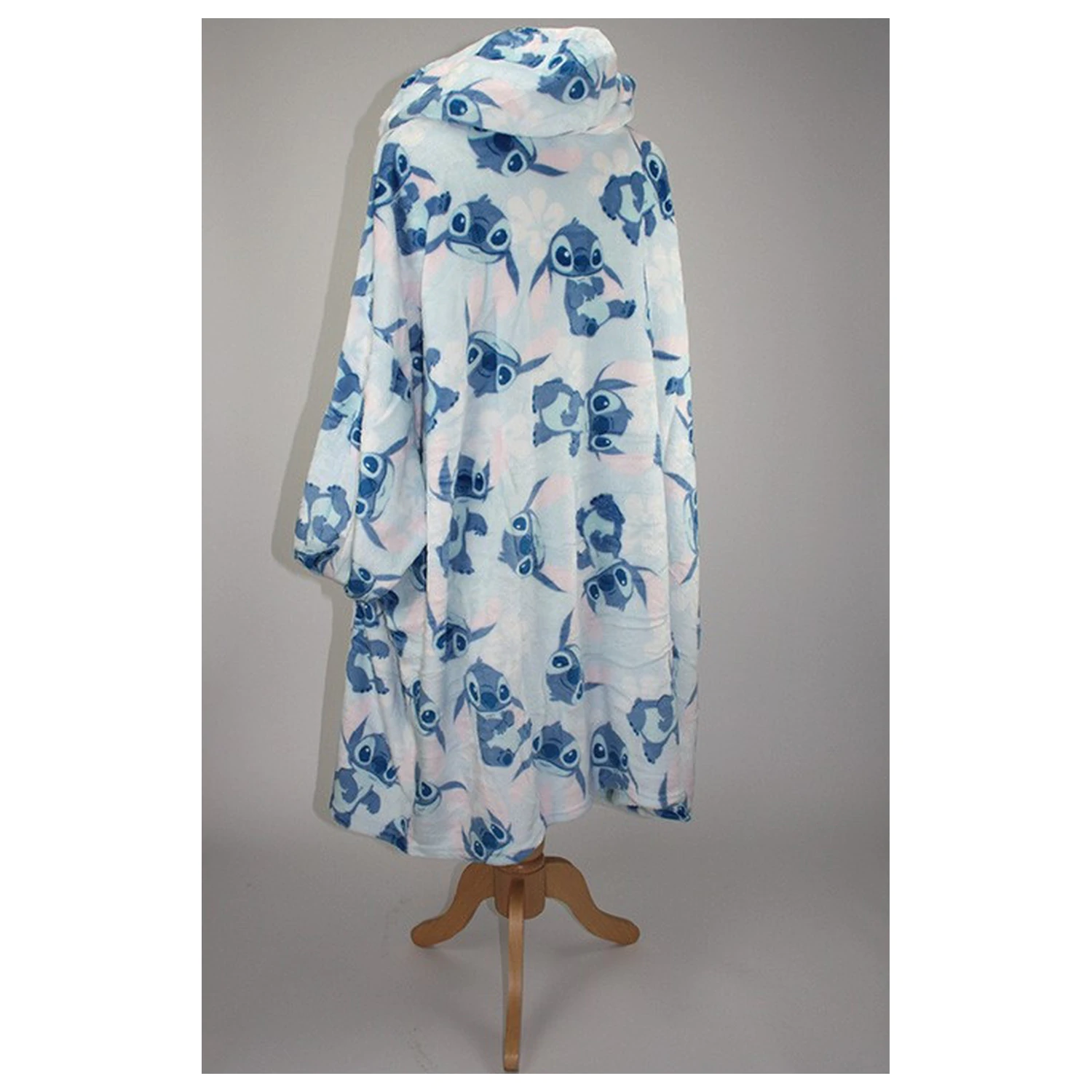 Stitch Blue Plush Fleece noszony Koc Poncho dla 7-14 lat zdjęcie produktu