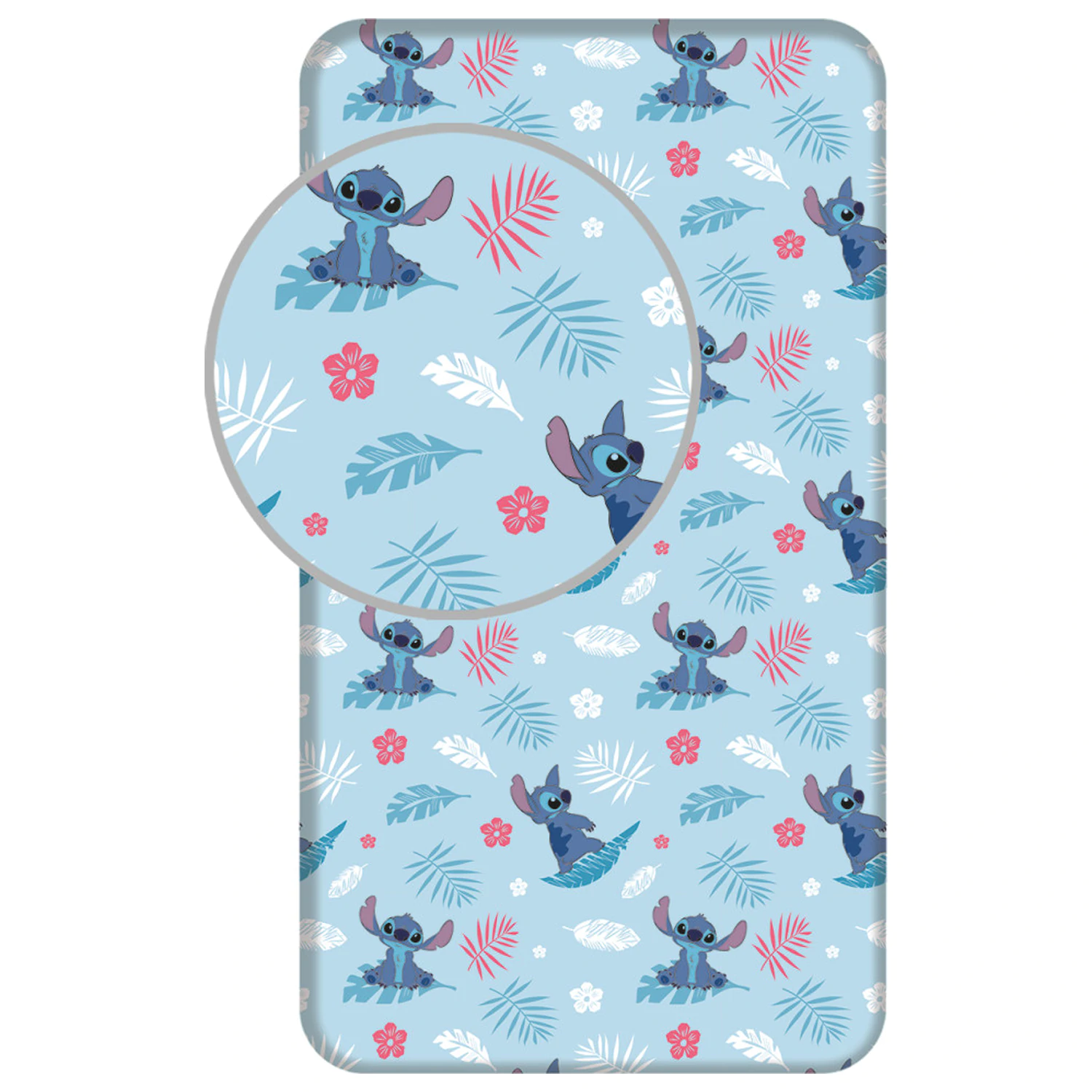 Stitch niebieskie prześcieradło z gumką 90x200 cm zdjęcie produktu