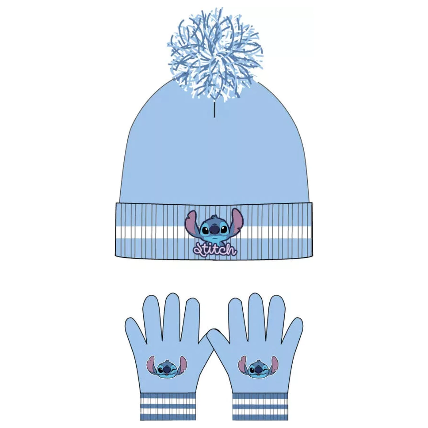 Stitch Niebieska Dziecięca Czapka + Rękawiczki Zestaw zdjęcie produktu