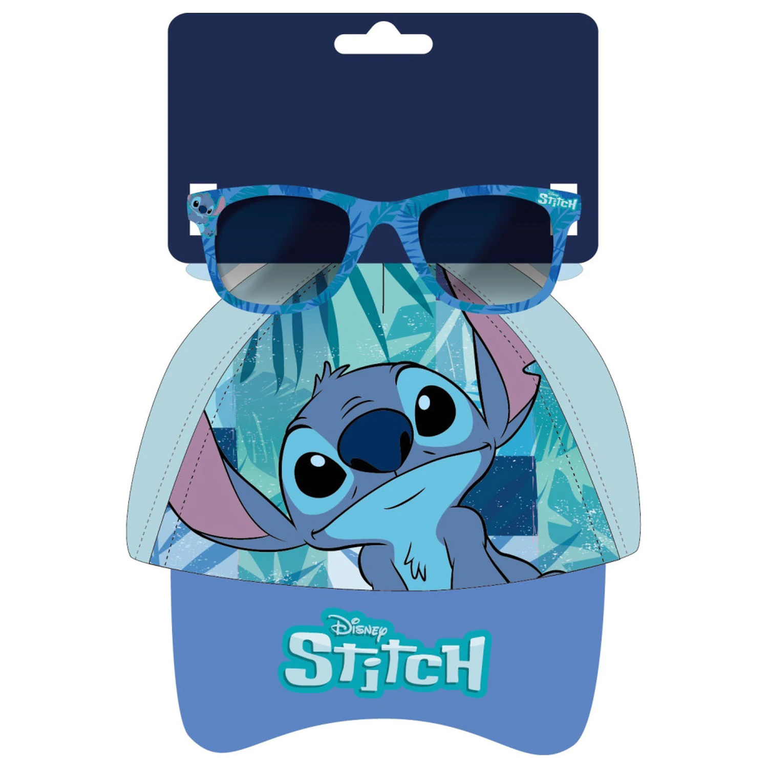 Stitch Niebieskie Liściaste Okulary Przeciwsłoneczne i Czapka z Daszkiem Zestaw zdjęcie produktu
