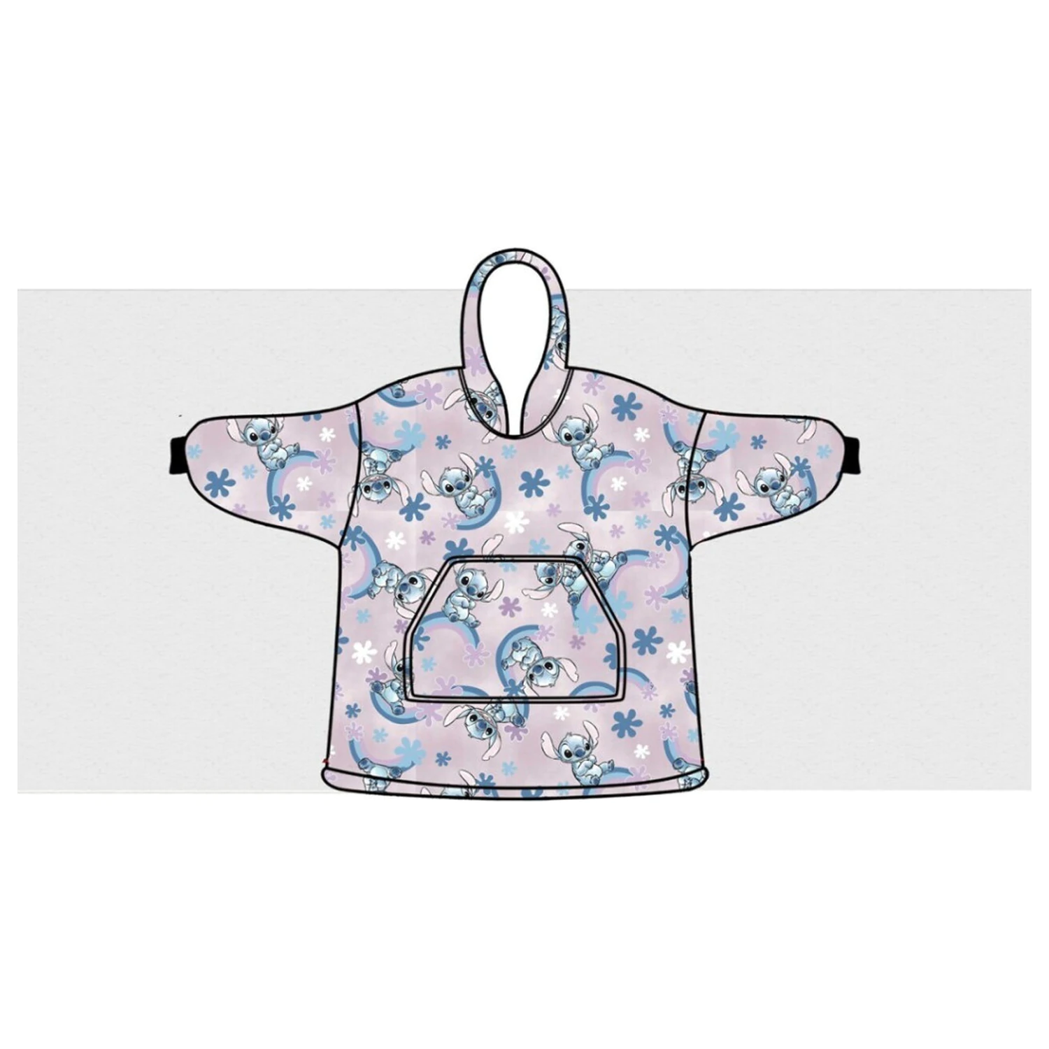 Stitch Dreamy Pluszowy polarowy koc-ponczo do noszenia dla dzieci w wieku 7-14 lat zdjęcie produktu