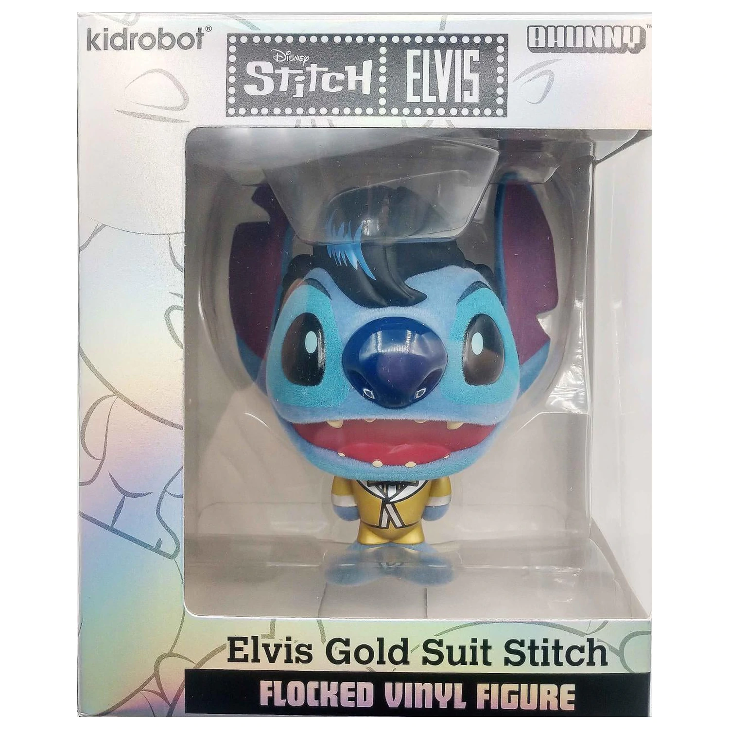 Stitch Elvis Gold Suit Bhunny Flocked Vinylowa Figurka zdjęcie produktu
