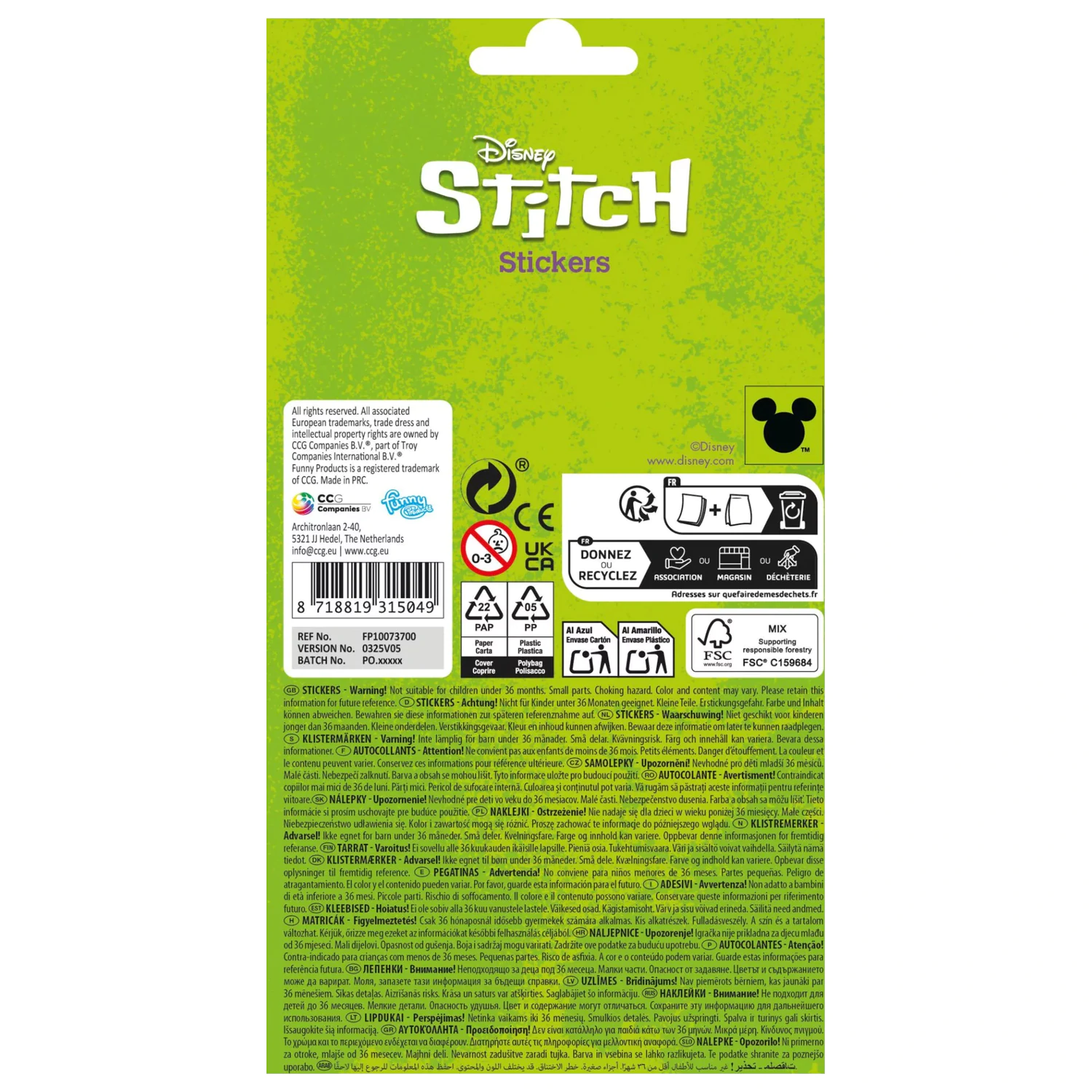 Stitch Extrovert Zestaw Błyszczących Naklejek zdjęcie produktu