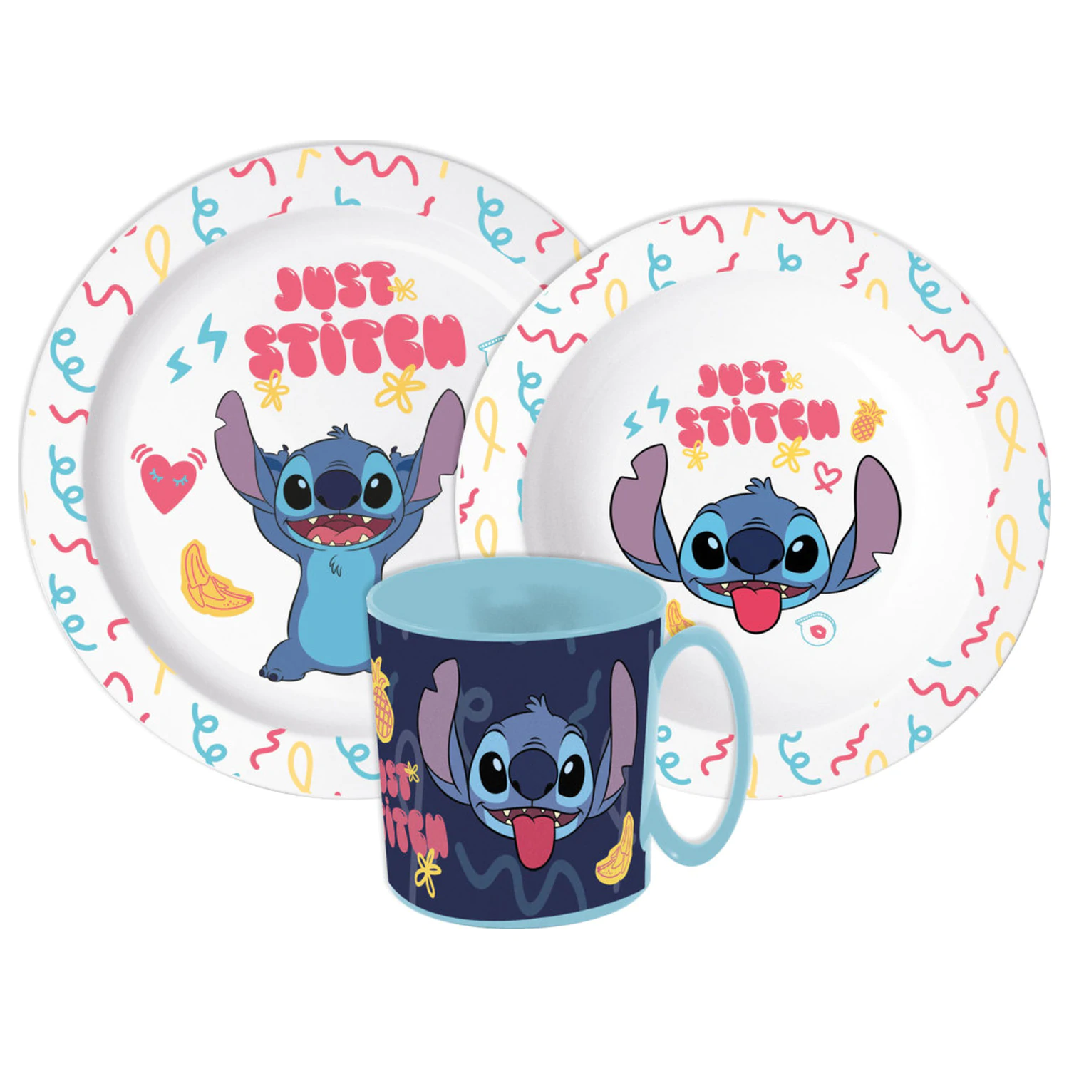 Stitch Just zestaw zastawy stołowej, zestaw mikro plastikowy z kubkiem zdjęcie produktu