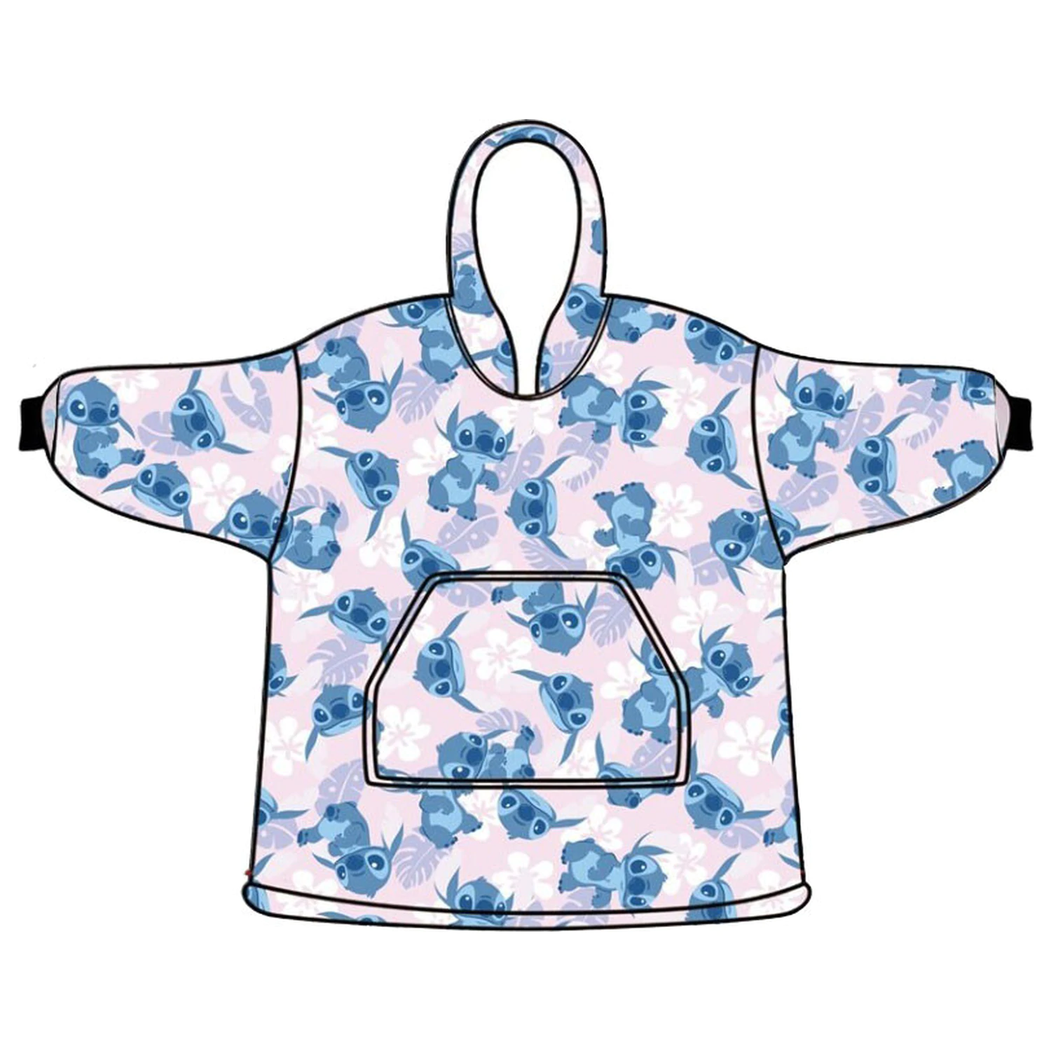 Stitch Light Rose Adult Pull-On Plush Koc Polarem Poncho zdjęcie produktu
