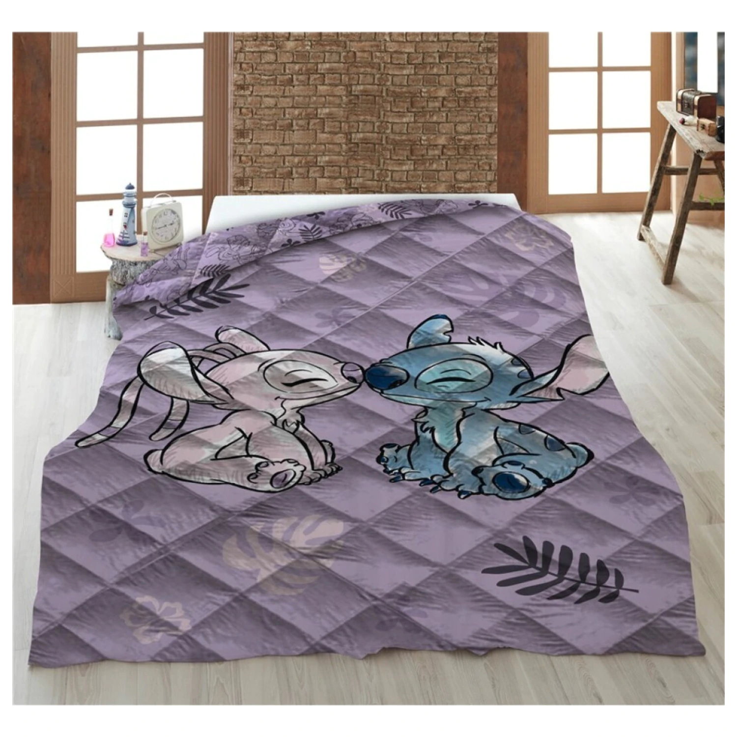 Stitch Lilo and Stitch Love Story pikowana poszwa na kołdrę, kołdra 140x200cm zdjęcie produktu