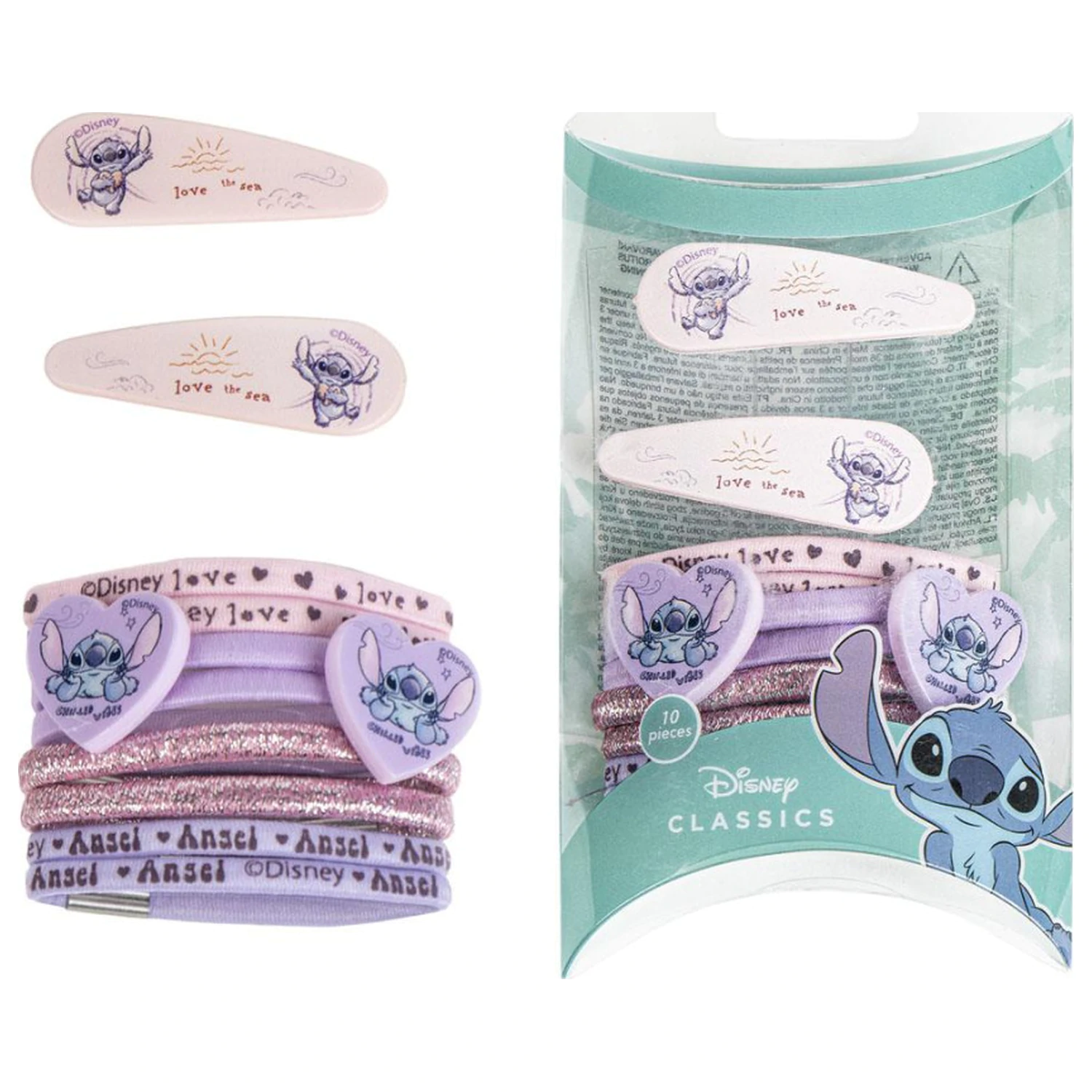Stitch Love the Sea spinka do włosów, zestaw gumek do włosów w pudełku zdjęcie produktu