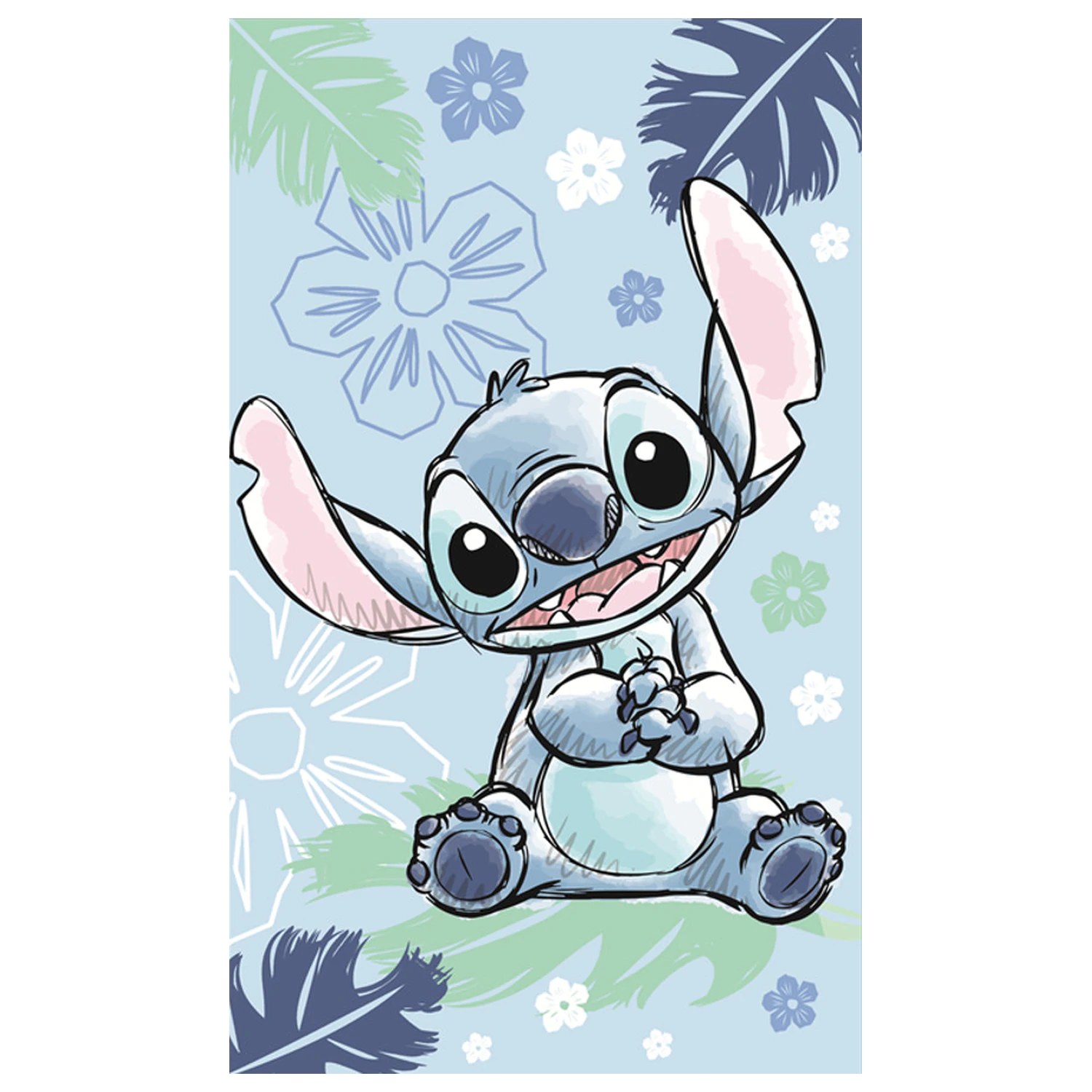 Ręcznik do rąk Stitch Ohana Blue, ściereczka do twarzy, ręcznik 30x50cm zdjęcie produktu
