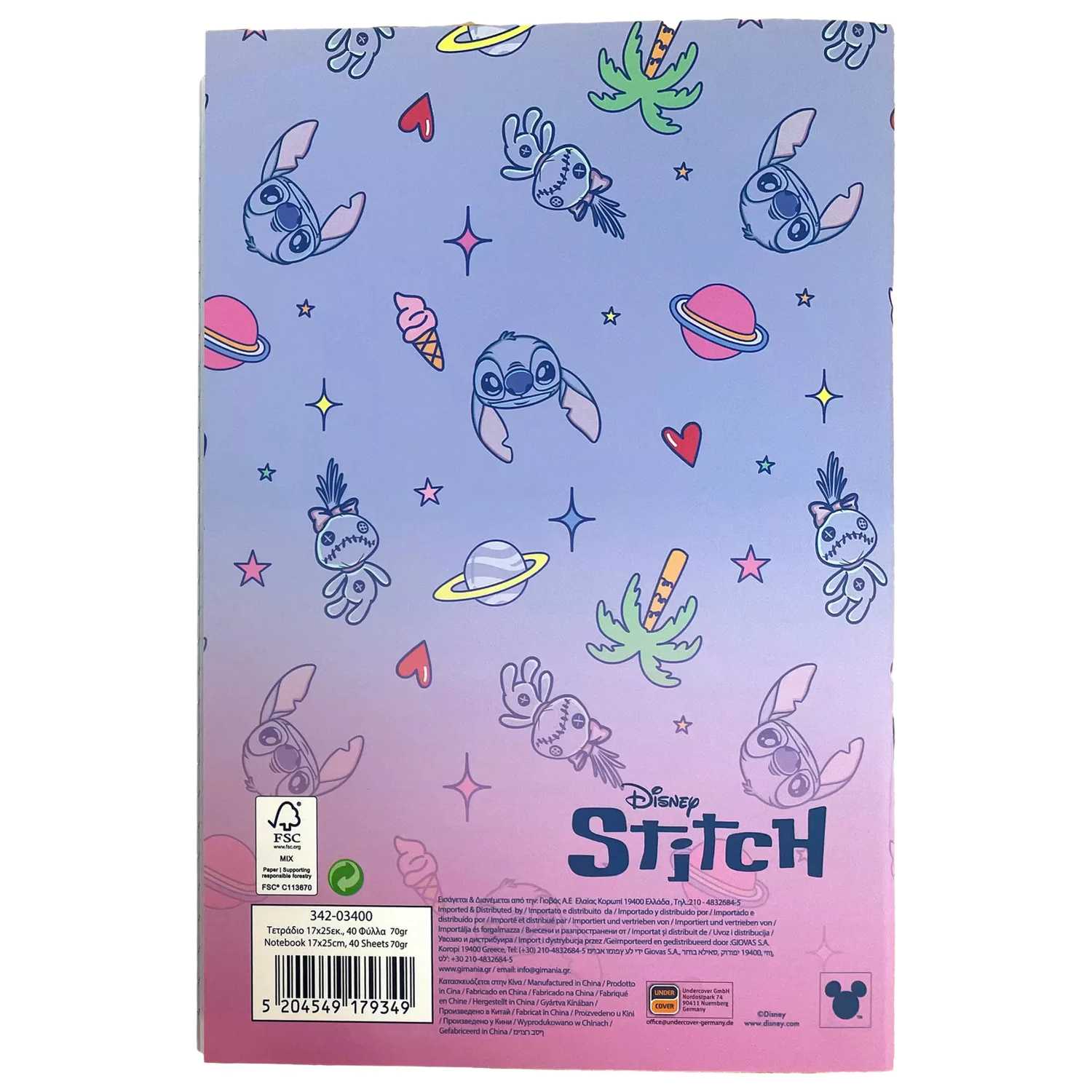 Stitch Palm B/5 liniowany zeszyt 40 stron zdjęcie produktu
