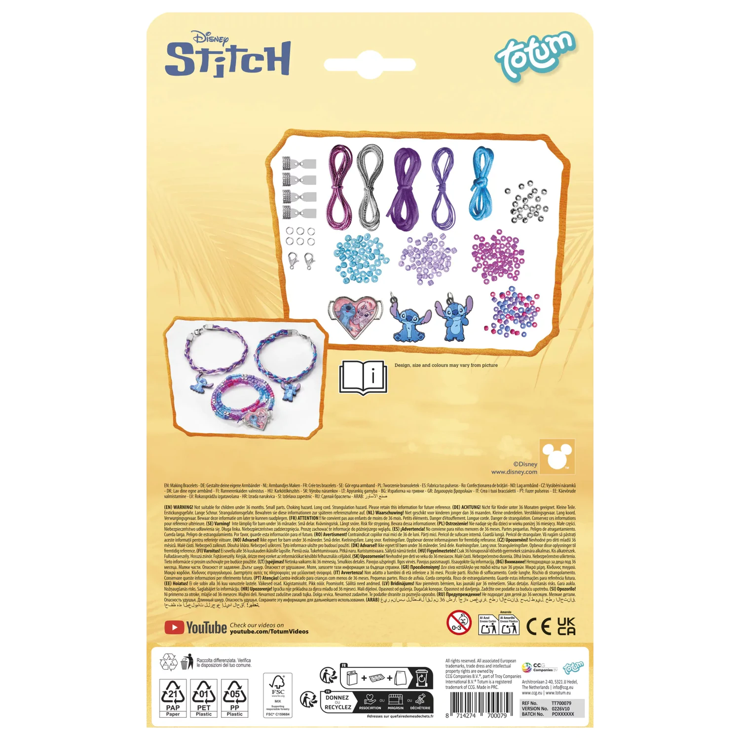 Zestaw do tworzenia fioletowej bransoletki z charmsami Stitch zdjęcie produktu