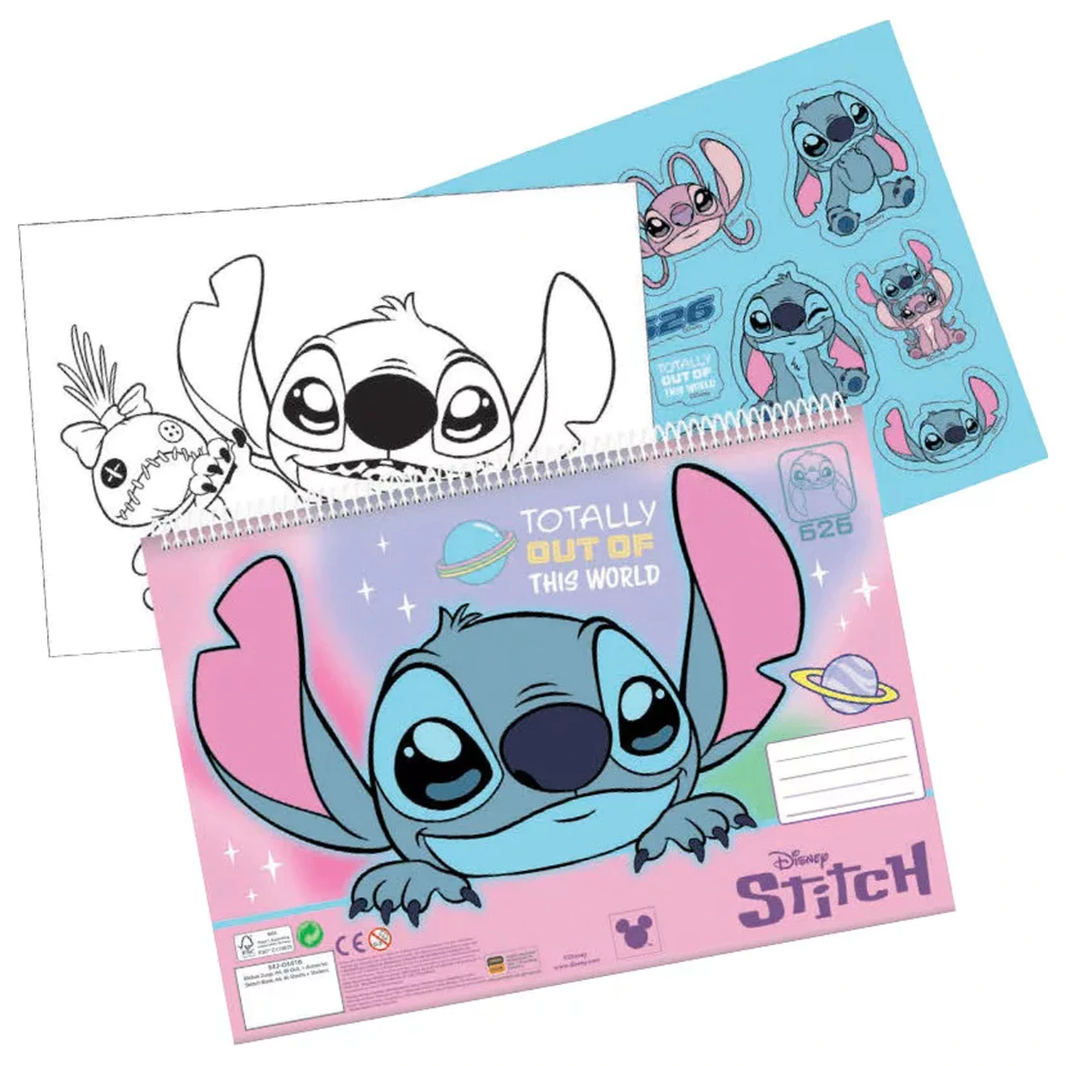 Stitch Universe A4 spiralny szkicownik 40 arkuszy z naklejkami zdjęcie produktu