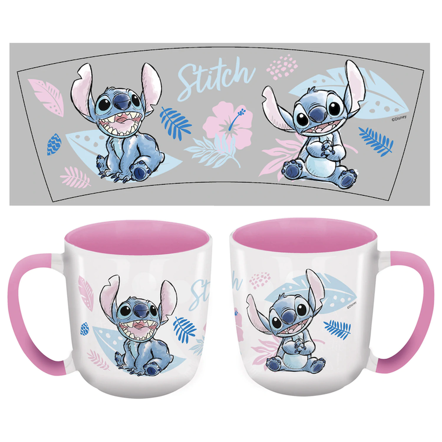 Stitch Akwarela Różowy kubek zdjęcie produktu