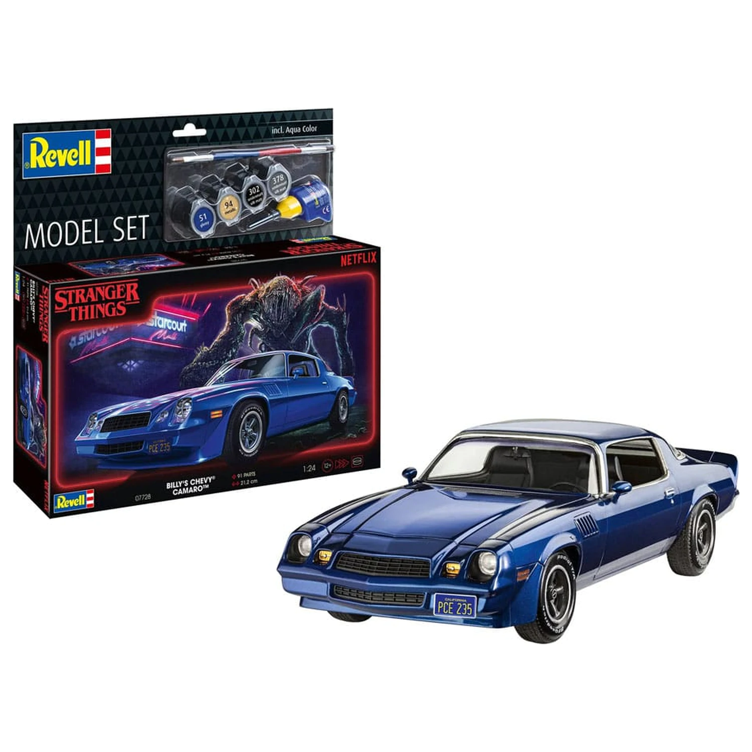 Stranger Things Model Kit Set 1/25 Chevy Camaro Z/28 (Aqua Color) 19 cm zdjęcie produktu