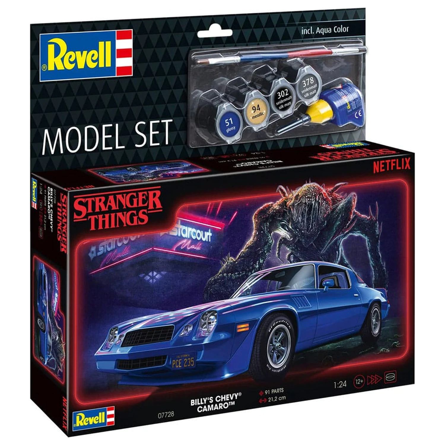 Stranger Things Model Kit Set 1/25 Chevy Camaro Z/28 (Aqua Color) 19 cm zdjęcie produktu
