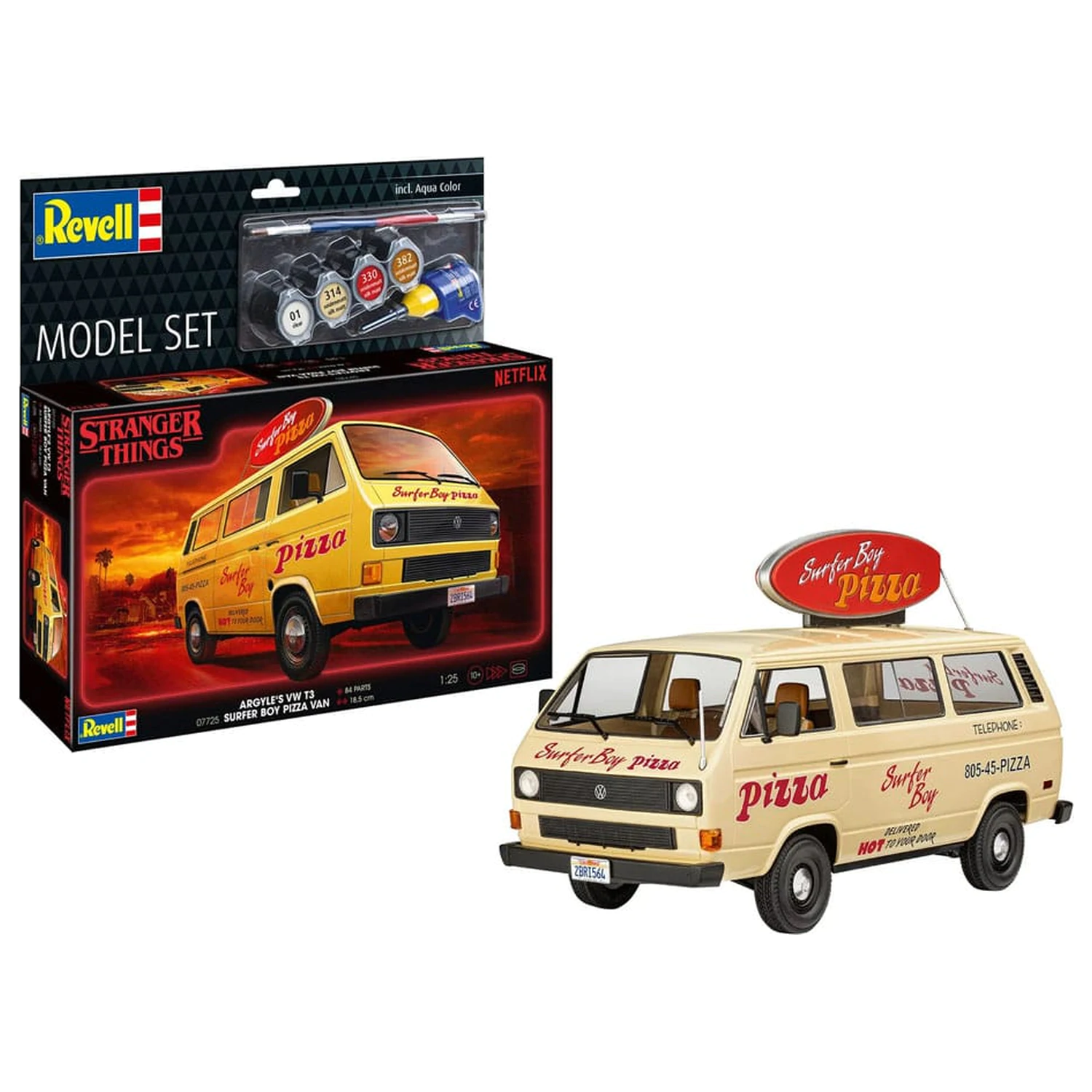 Stranger Things Zestaw Modeli 1/25 VW T3 Bus Surfer Boy (Aqua Color) 19 cm zdjęcie produktu