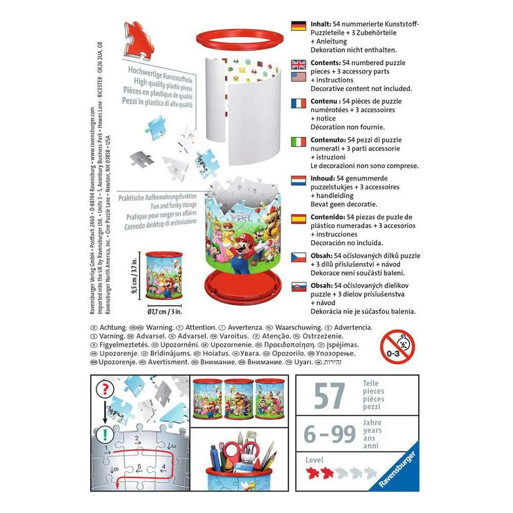 Super Mario 3D Puzzle Pojemnik na długopisy (54 elementy) zdjęcie produktu