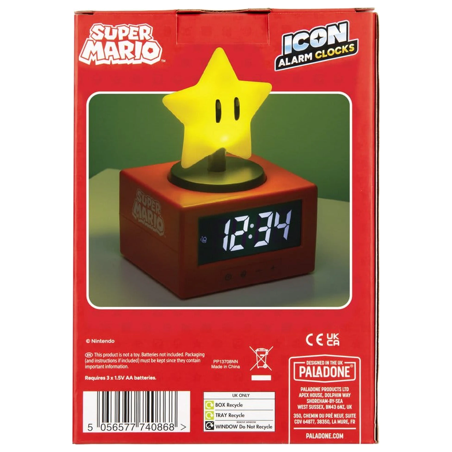 Super Mario Icon Budzik Super Star 15 cm zdjęcie produktu