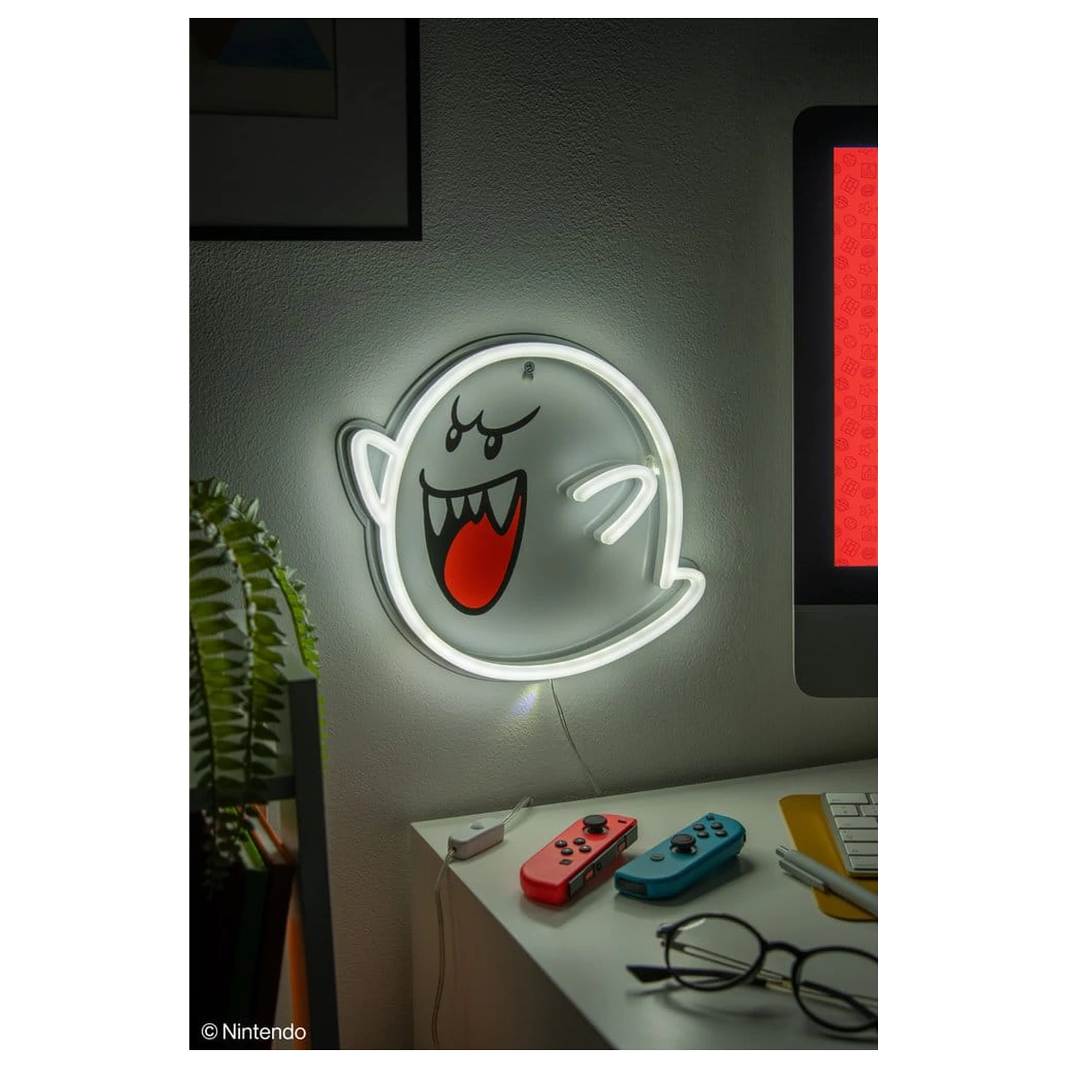 Super Mario Lampa ścienna LED Neon Boo 23 x 23 cm zdjęcie produktu