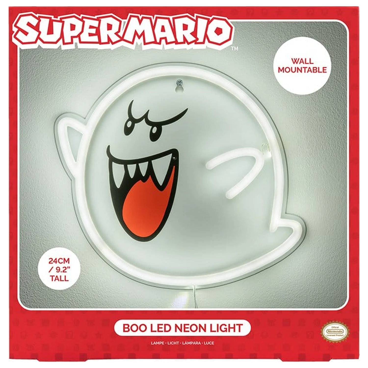 Super Mario Lampa ścienna LED Neon Boo 23 x 23 cm zdjęcie produktu