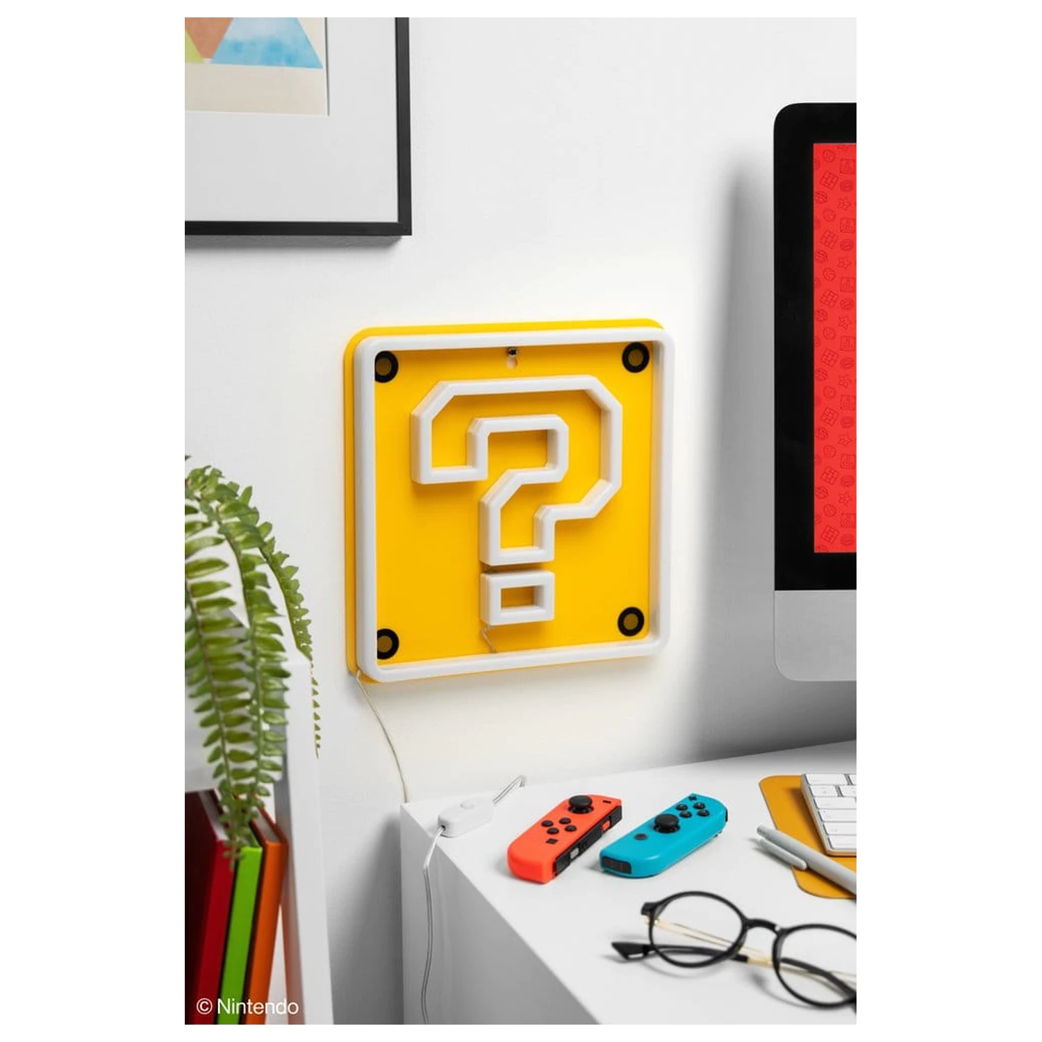 Lampa ścienna LED neon Super Mario Question Block 24 x 24 cm zdjęcie produktu