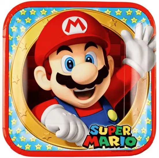 Super Mario papierowe talerzyki 8 szt. 23 cm zdjęcie produktu