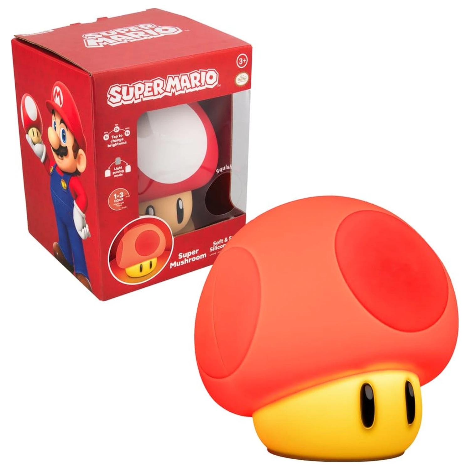 Super Mario SquishyGlo Silicon Light Super Grzyb 15 cm zdjęcie produktu