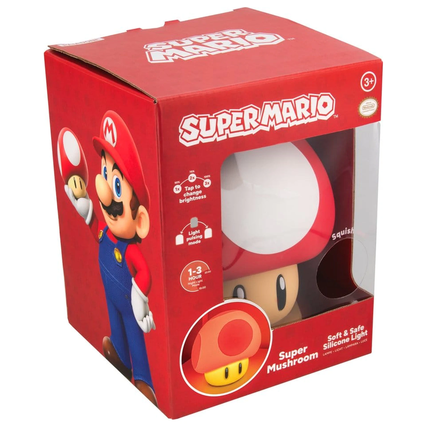 Super Mario SquishyGlo Silicon Light Super Grzyb 15 cm zdjęcie produktu