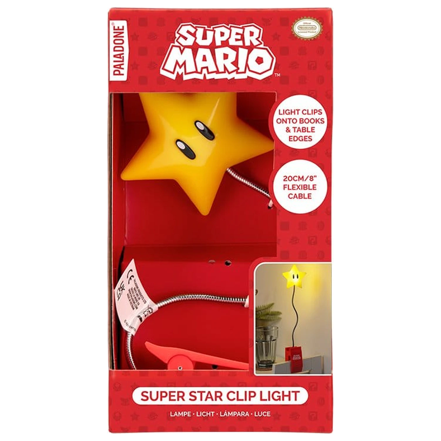 Super Mario lampka Super Star z klipsem 33 cm zdjęcie produktu