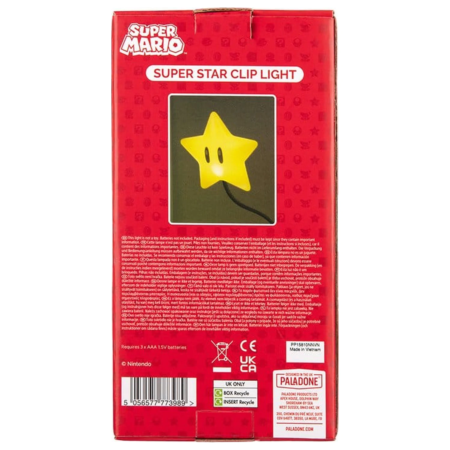 Super Mario lampka Super Star z klipsem 33 cm zdjęcie produktu
