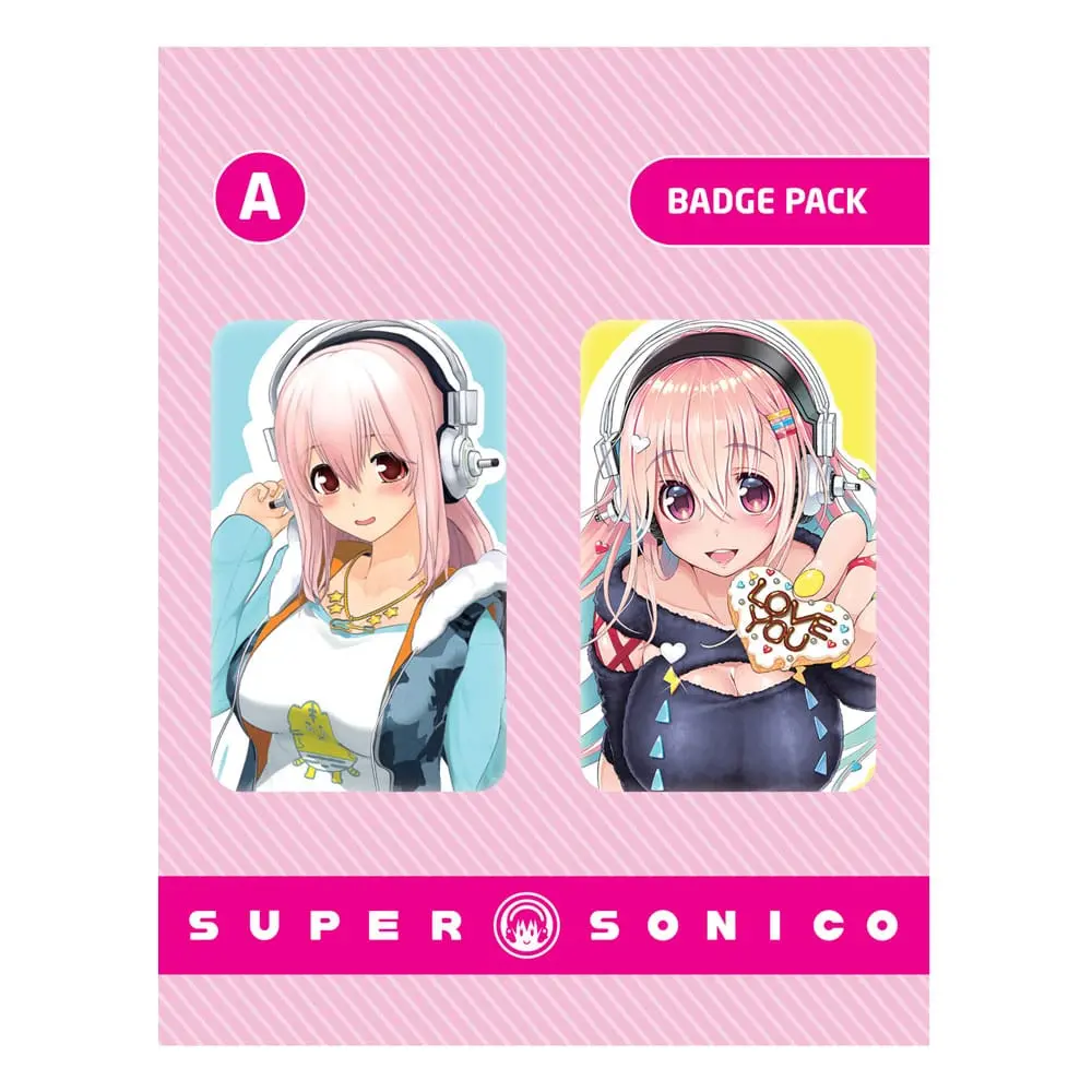 Super Sonico Pin Badges 2-Pack Set A / Zestaw 2 szt. Pinów zdjęcie produktu