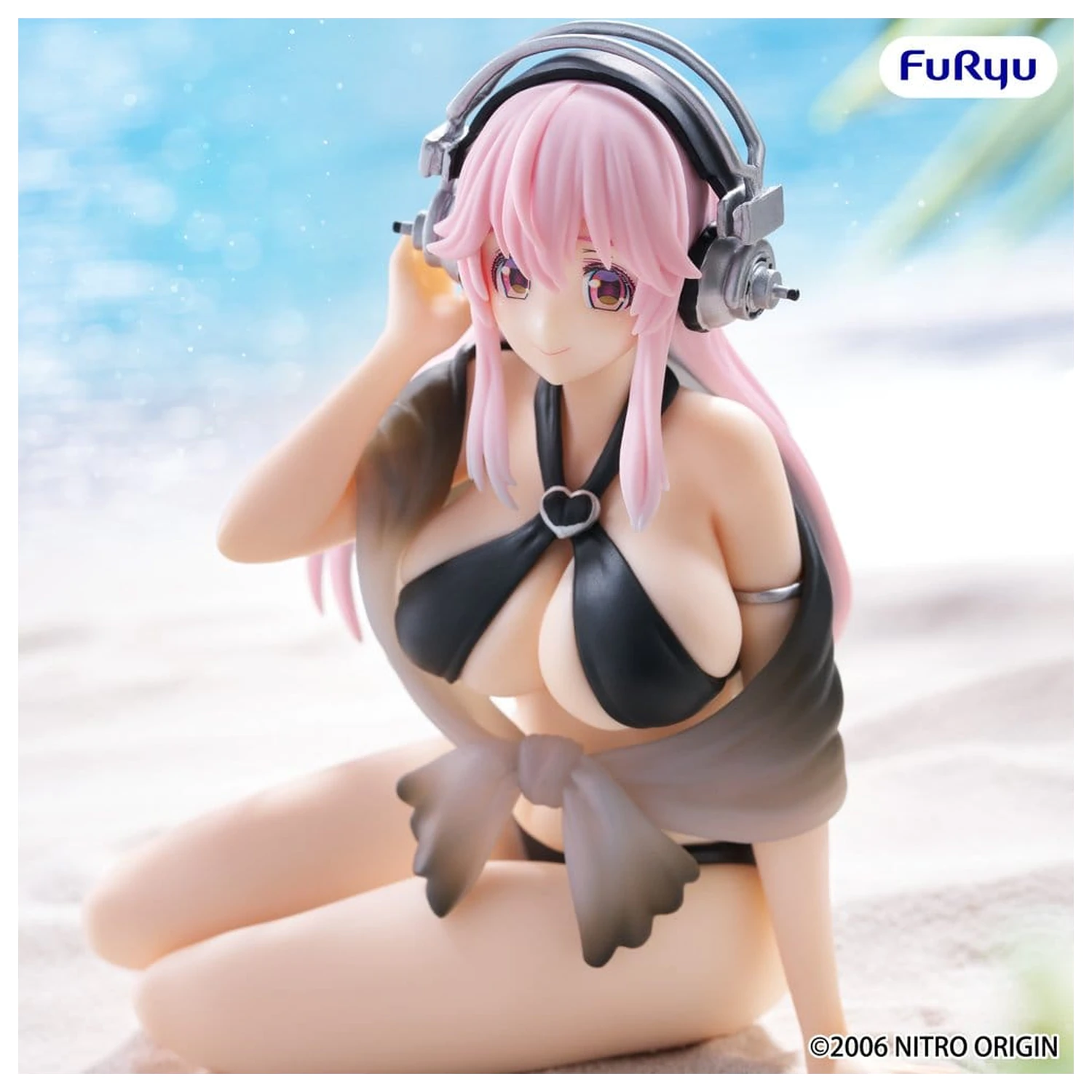 Super Sonico Noodle Stopper PVC Statuetka Super Sonico Swimsuit Black Color Ver. 10 cm zdjęcie produktu