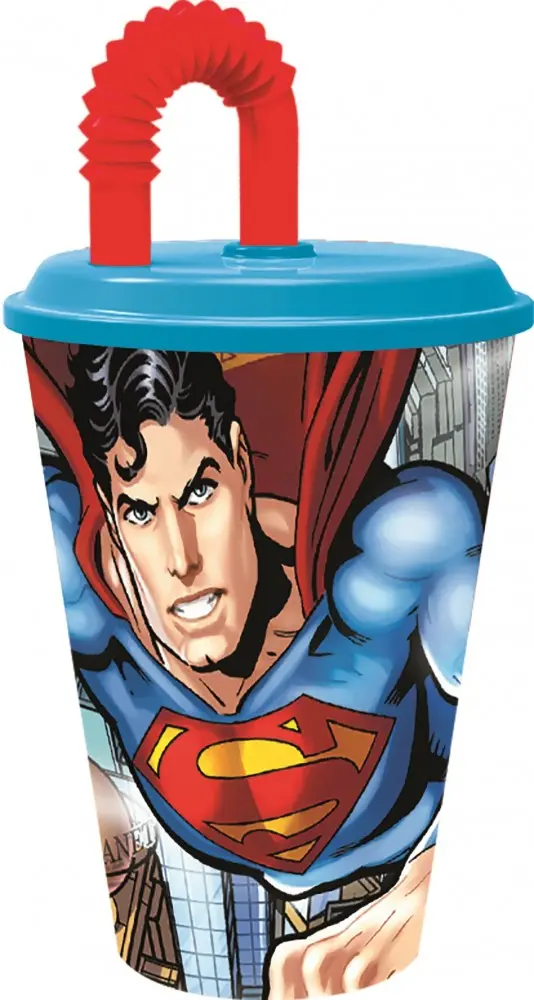 Superman Kubek ze słomką, plastikowy 430 ml zdjęcie produktu