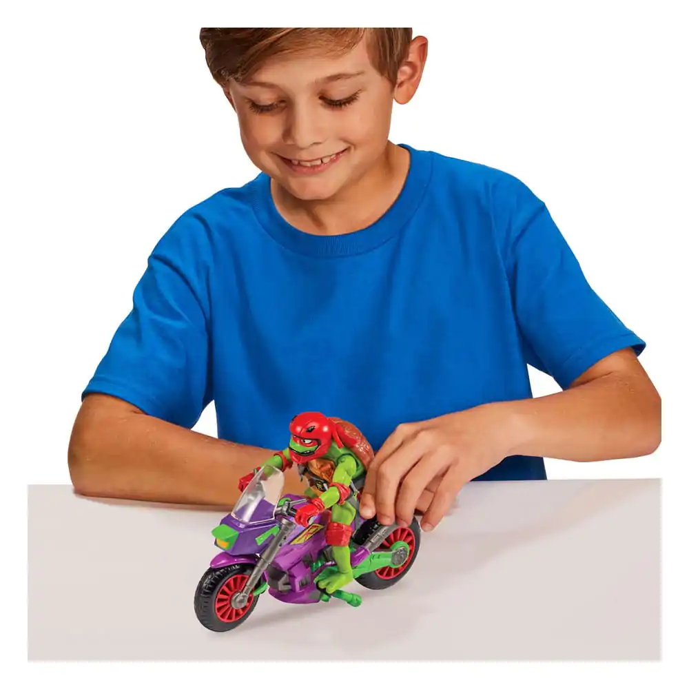 Figurka Akcji Wojownicze Żółwie Ninja z Pojazdem Raphael & Purple Dragon 12 cm zdjęcie produktu