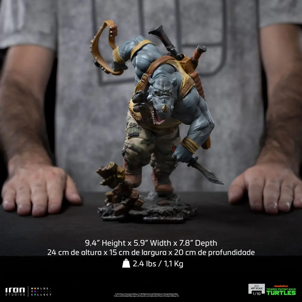 Żółwie Ninja Wojownicze Teenage Mutant Ninja Turtles BDS Art Scale Statue 1/10 Rocksteady 24 cm zdjęcie produktu