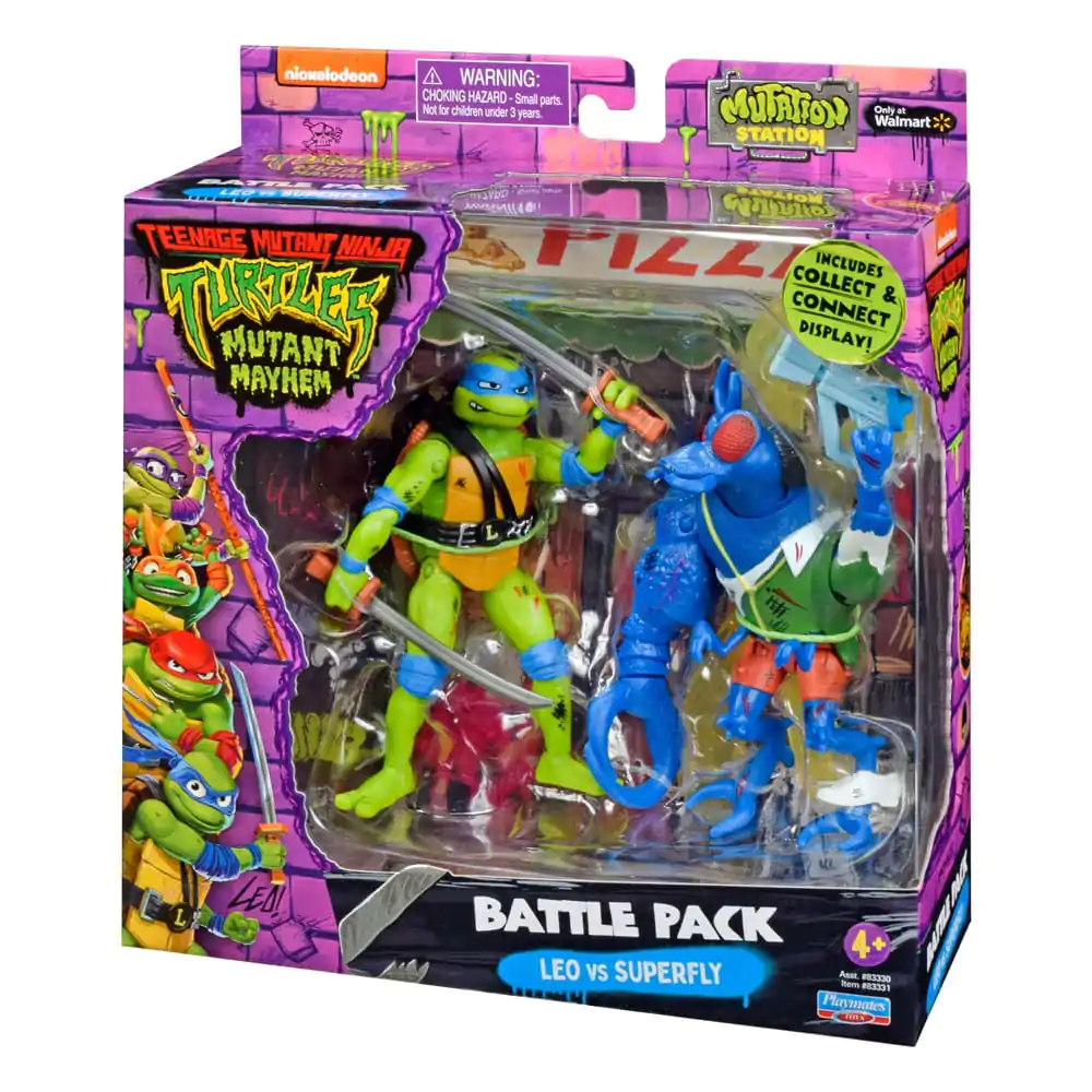Figurki Akcji Wojownicze Żółwie Ninja Leonardo kontra Super Fly 11 cm zdjęcie produktu