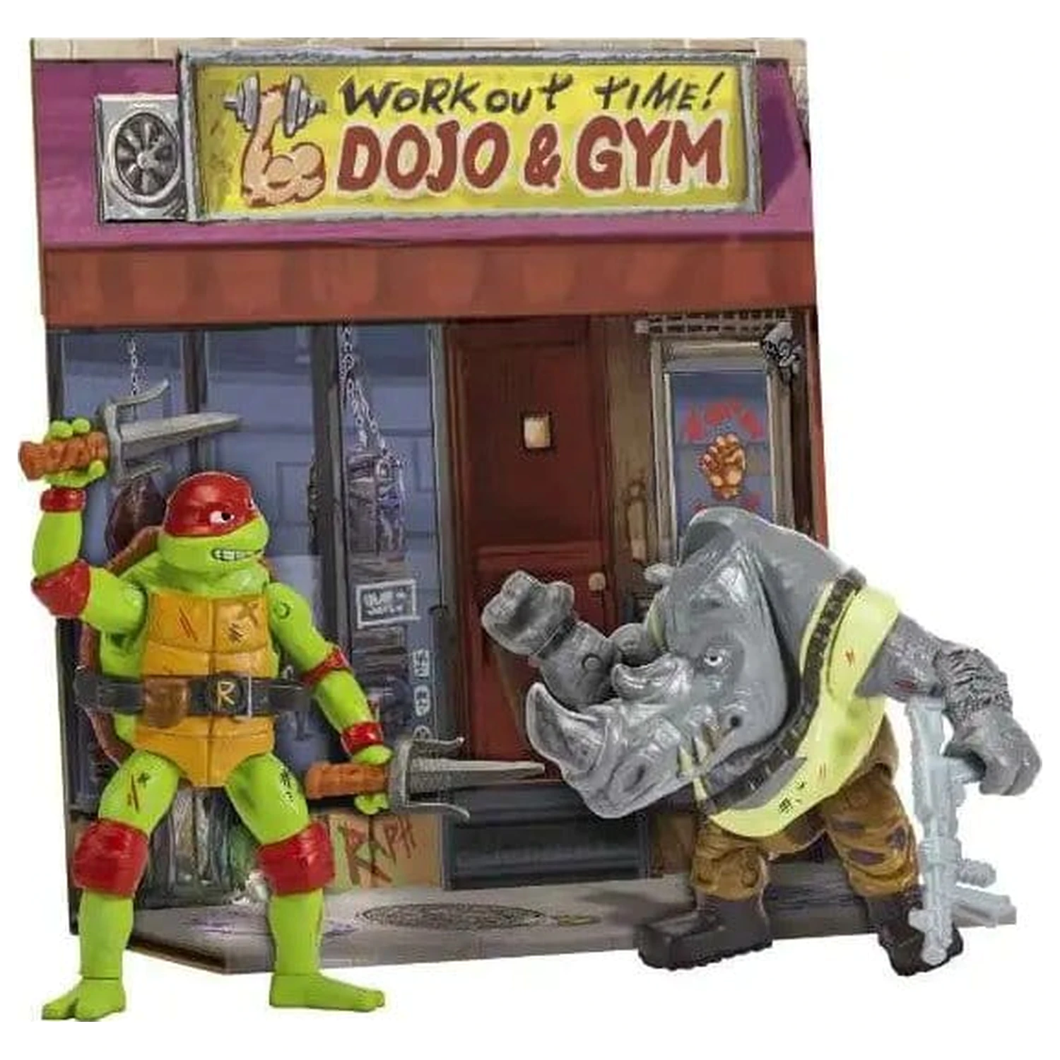 Teenage Mutant Ninja Turtles: Mutant Mayhem Battle Pack figurki akcji Raphael vs. Rocksteady 11 cm zdjęcie produktu