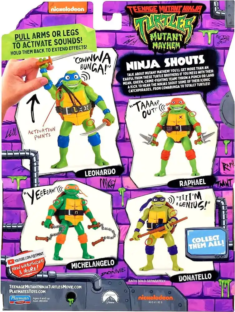 Wojownicze Żółwie Ninja: Zmutowany chaos figurka Ninja Shouts Donatello 14 cm zdjęcie produktu