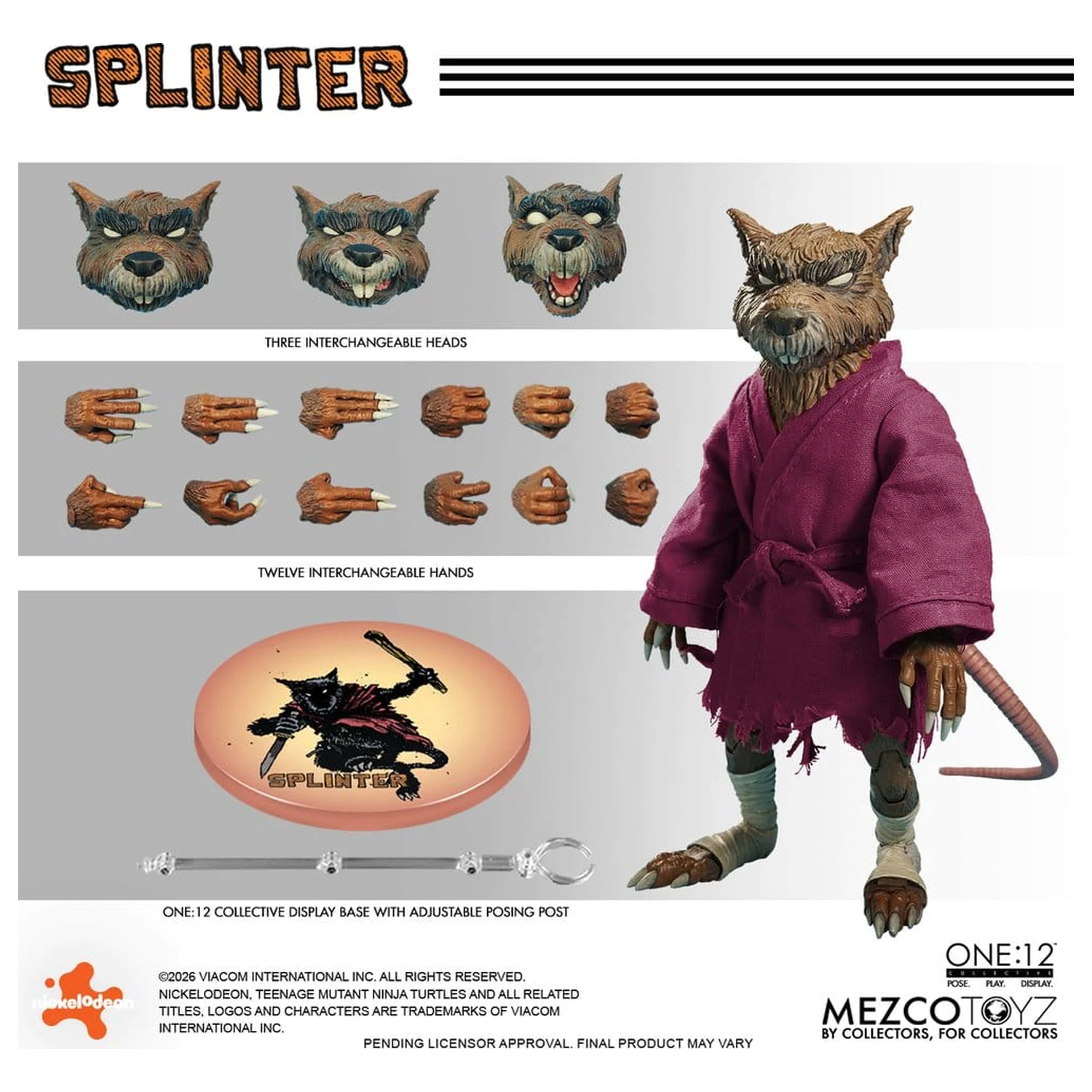 Teenage Mutant Ninja Turtles One:12 Collective Action Figure 1/12 Splinter 17 cm zdjęcie produktu