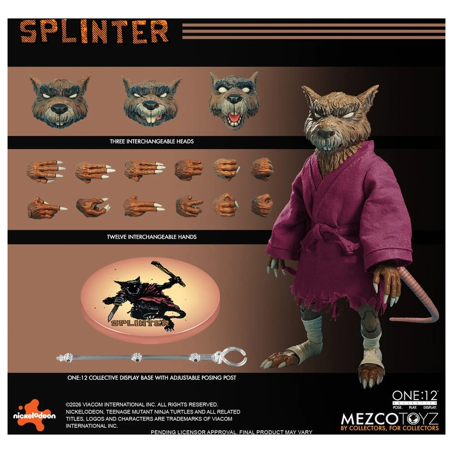 Teenage Mutant Ninja Turtles One:12 Collective Action Figure 1/12 Splinter 17 cm zdjęcie produktu