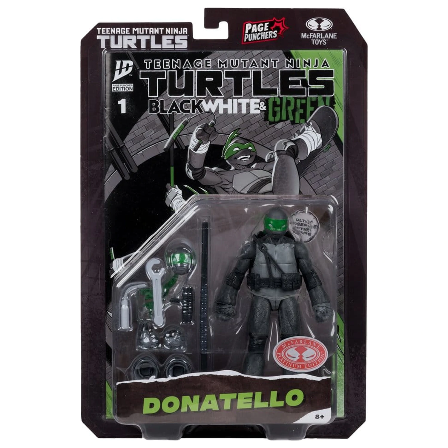 Figurka Teenage Mutant Ninja Turtles Page Punchers Donatello (Black White & Green) (Red Platinum Edition) 13 cm zdjęcie produktu