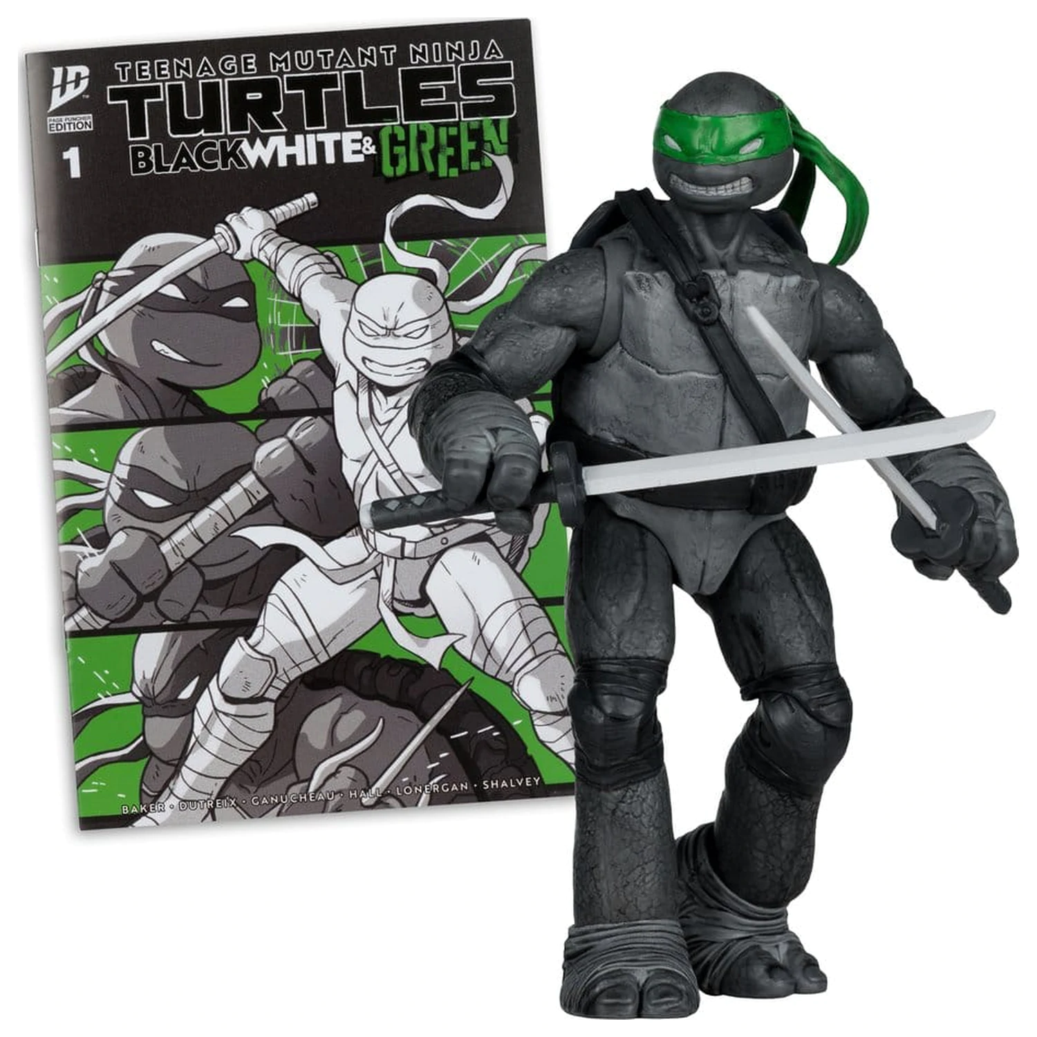 Teenage Mutant Ninja Turtles Page Punchers figurka akcji Leonardo (Black White & Green) (Red Platinum Edition) 13 cm zdjęcie produktu