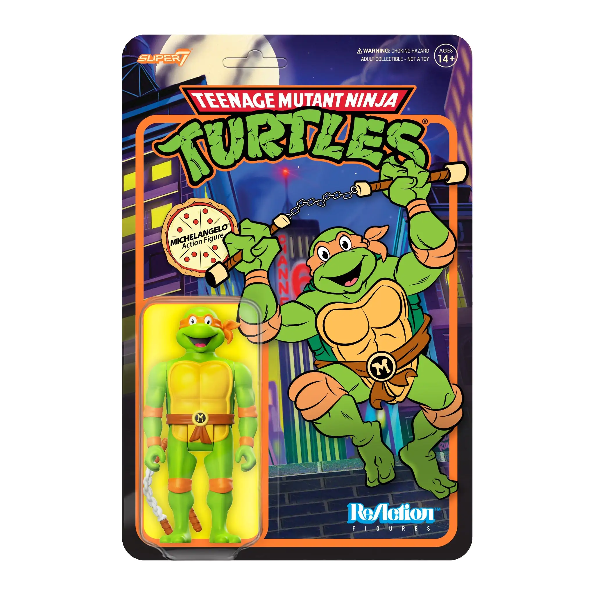 Żółwie Ninja Wojownicze Teenage Mutant Ninja Turtles ReAction Figurka Akcji Michelangelo 10 cm zdjęcie produktu