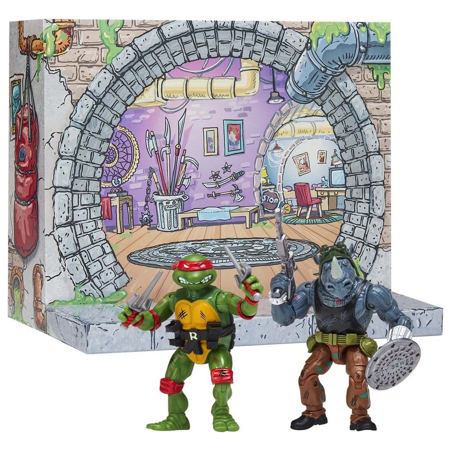 Teenage Mutant Ninja Turtles: Remastered figurki akcji Raphael vs. Rocksteady zdjęcie produktu