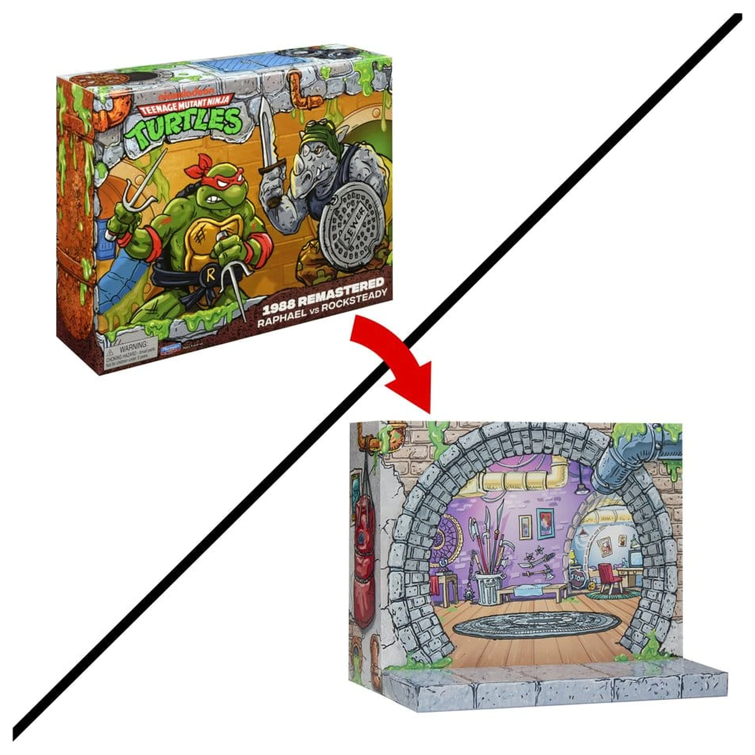 Teenage Mutant Ninja Turtles: Remastered figurki akcji Raphael vs. Rocksteady zdjęcie produktu