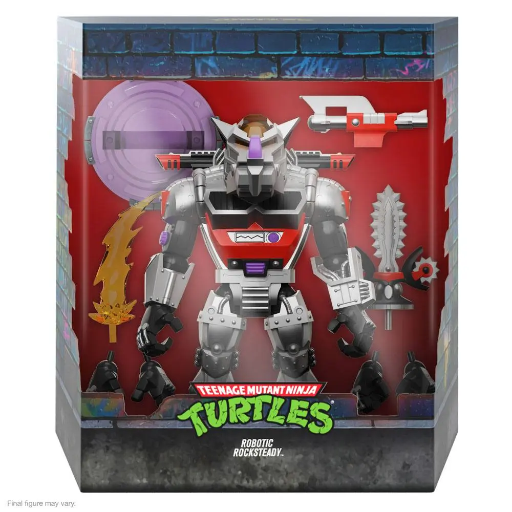 Żółwie Ninja Wojownicze Nastolatki Ultimates Action Figure Robot Rocksteady 20 cm zdjęcie produktu