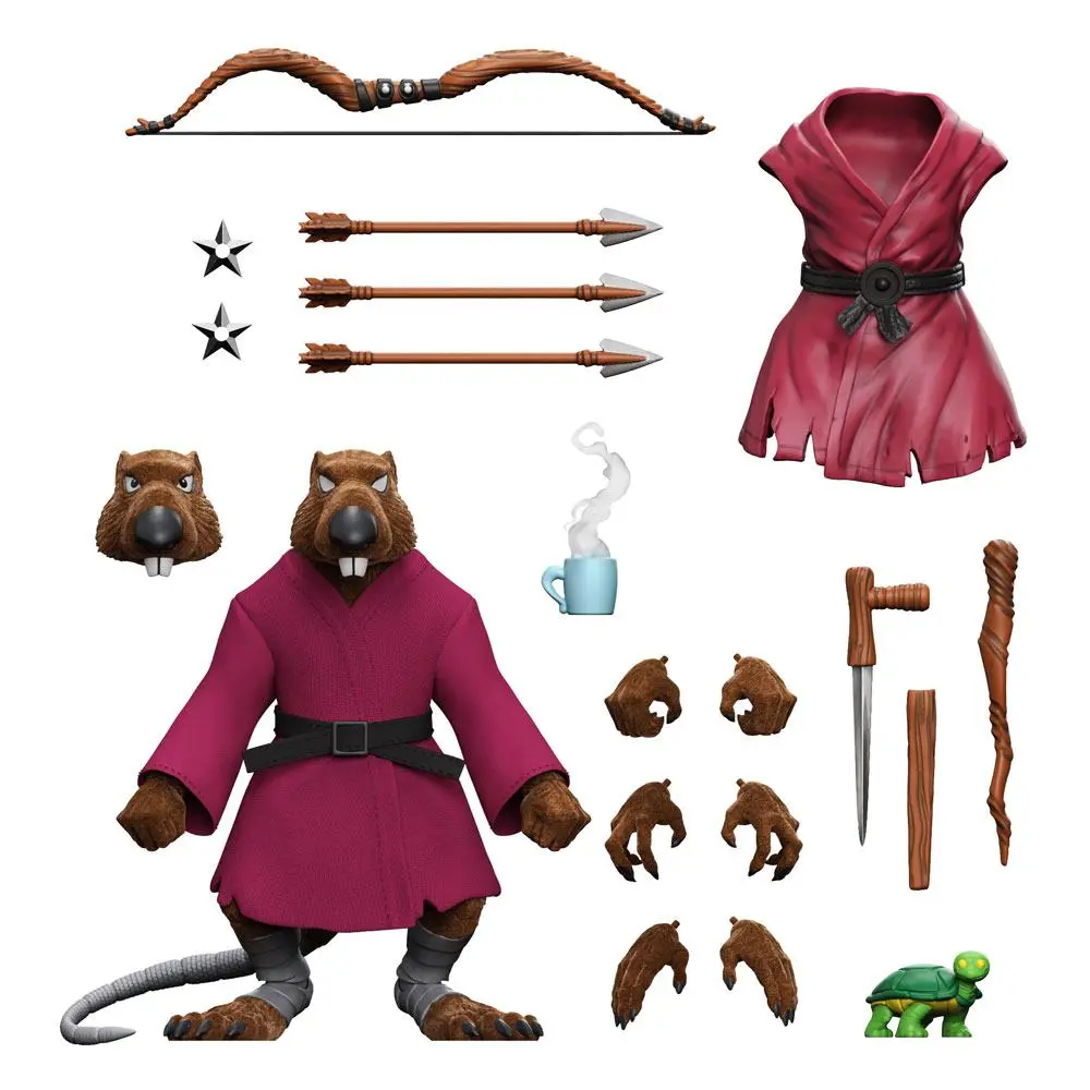 Żółwie Ninja Wojownicze Nastolatki Ultimates Figurka Akcji Splinter (Flocked) 18 cm zdjęcie produktu