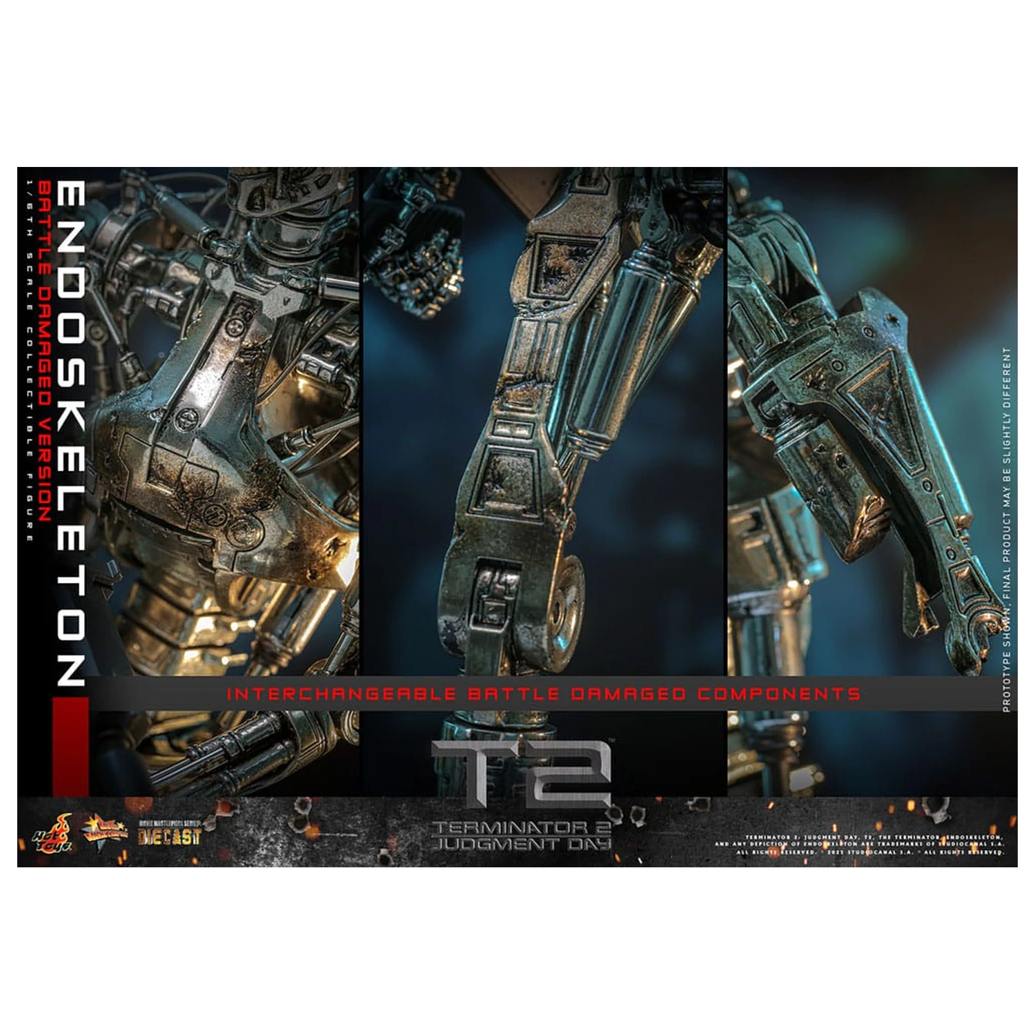 Terminator 2: Judgment Day Movie Masterpiece Figurka Akcji 1/6 Endoskeleton (Wersja Uszkodzona w Bitwie) 31 cm zdjęcie produktu