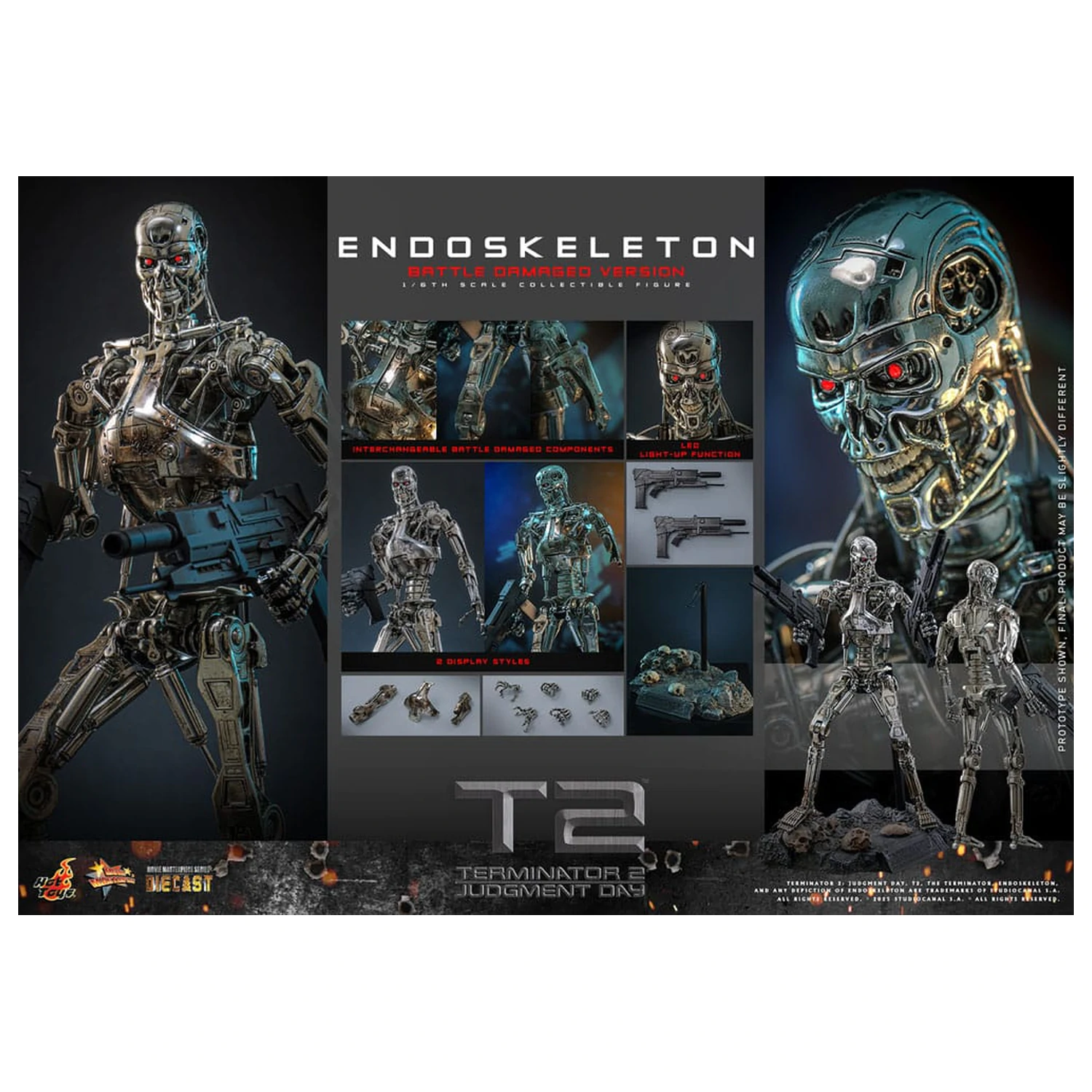 Terminator 2: Judgment Day Movie Masterpiece Figurka Akcji 1/6 Endoskeleton (Wersja Uszkodzona w Bitwie) 31 cm zdjęcie produktu