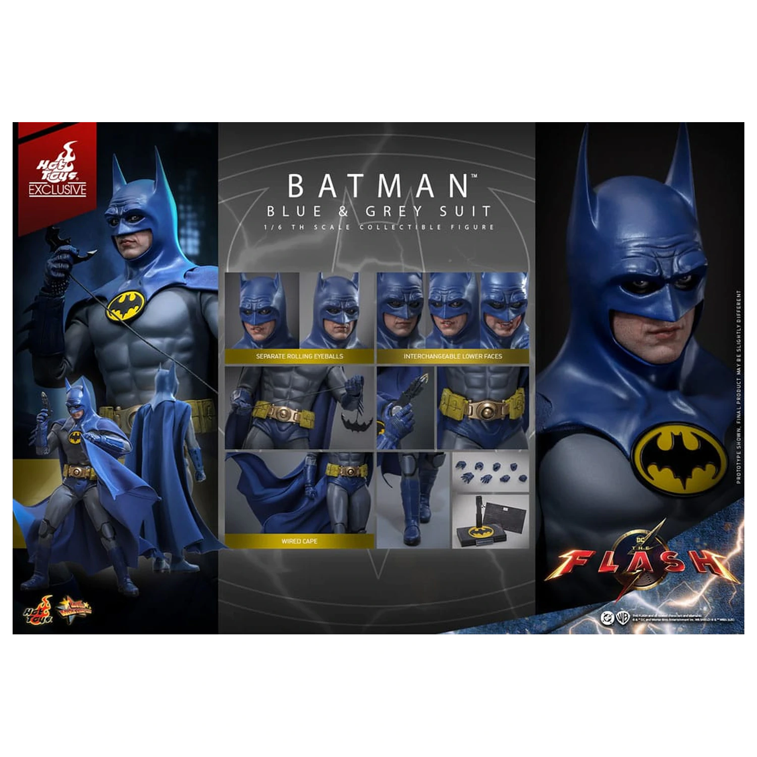The Flash Movie Masterpiece Figurka akcji 1/6 Batman (Blue & Grey Suit) Edycja Limitowana 30 cm zdjęcie produktu