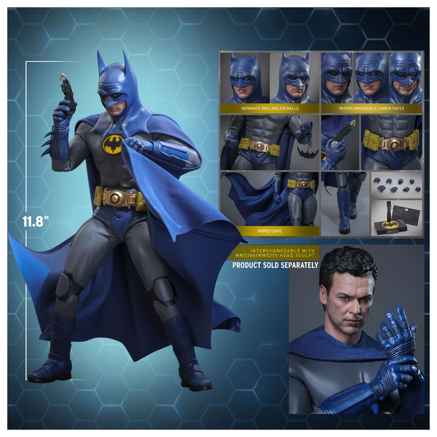 The Flash Movie Masterpiece Figurka akcji 1/6 Batman (Blue & Grey Suit) Edycja Limitowana 30 cm zdjęcie produktu